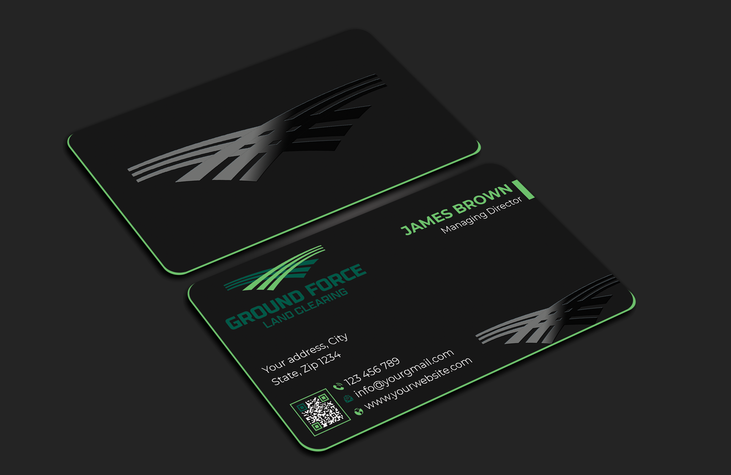 Business Card Design by Expert Bappy for Ground Force Land Clearing | Design #34354171