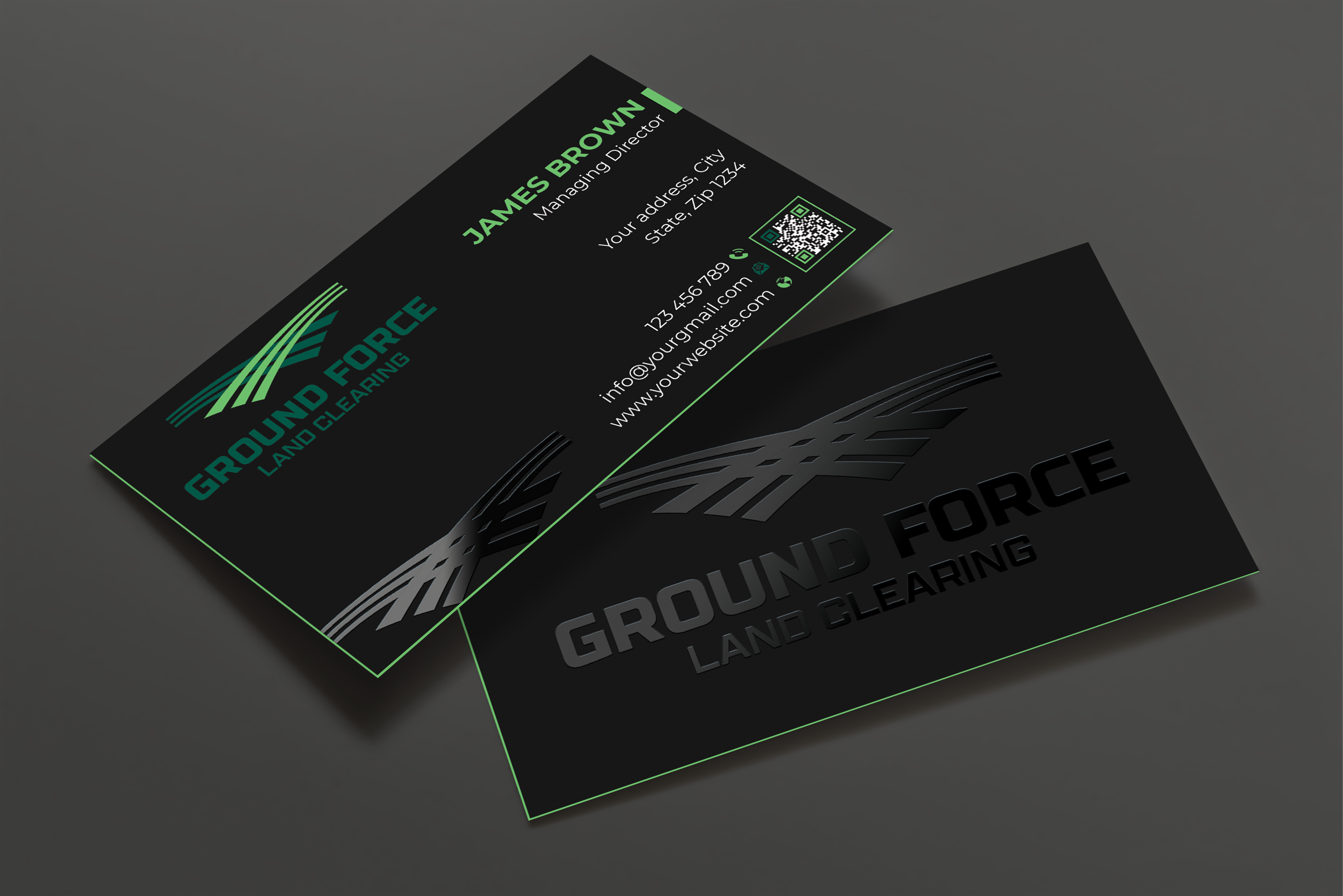 Business Card Design by Expert Bappy for Ground Force Land Clearing | Design #34354220