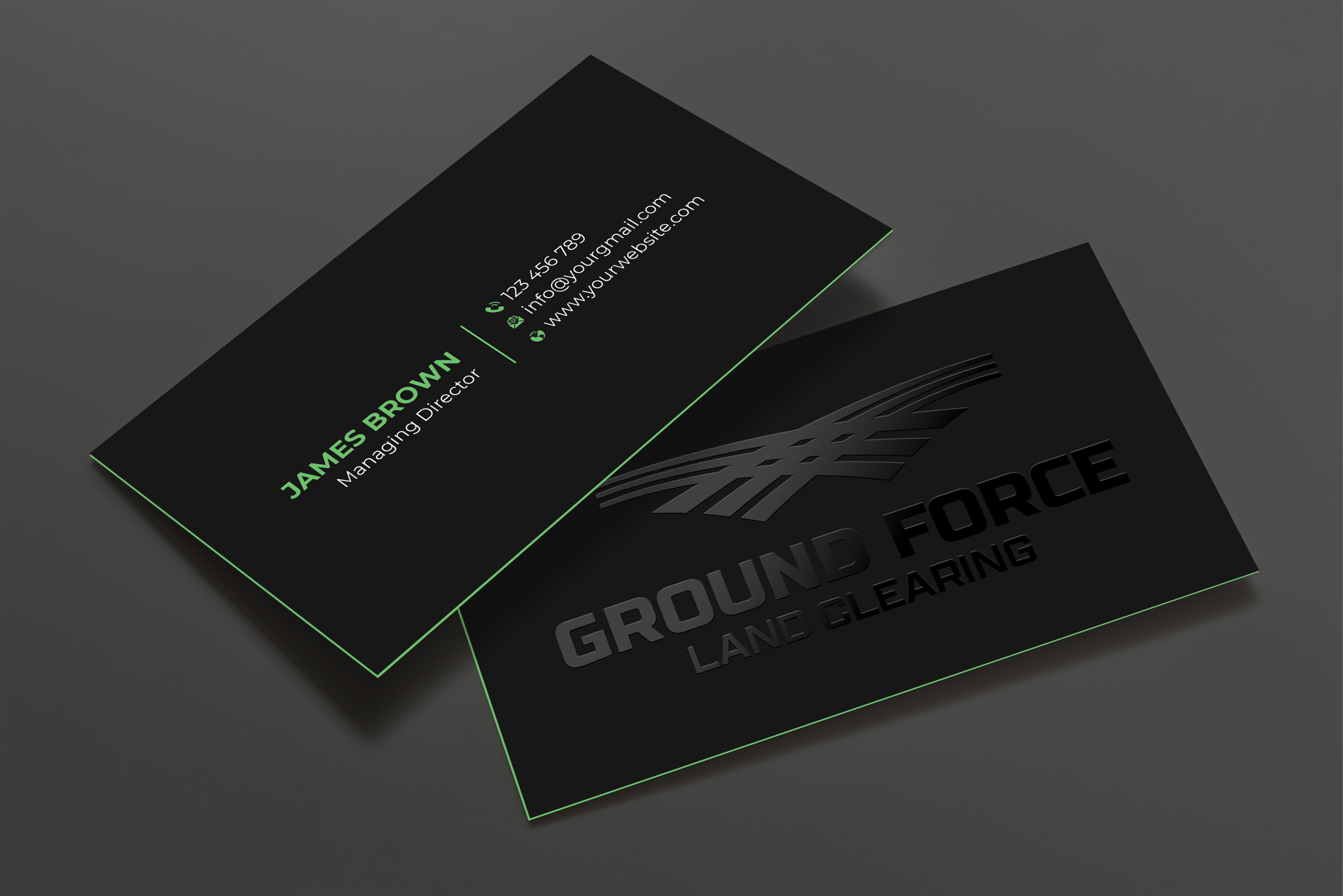 Business Card Design by Expert Bappy for Ground Force Land Clearing | Design #34354231