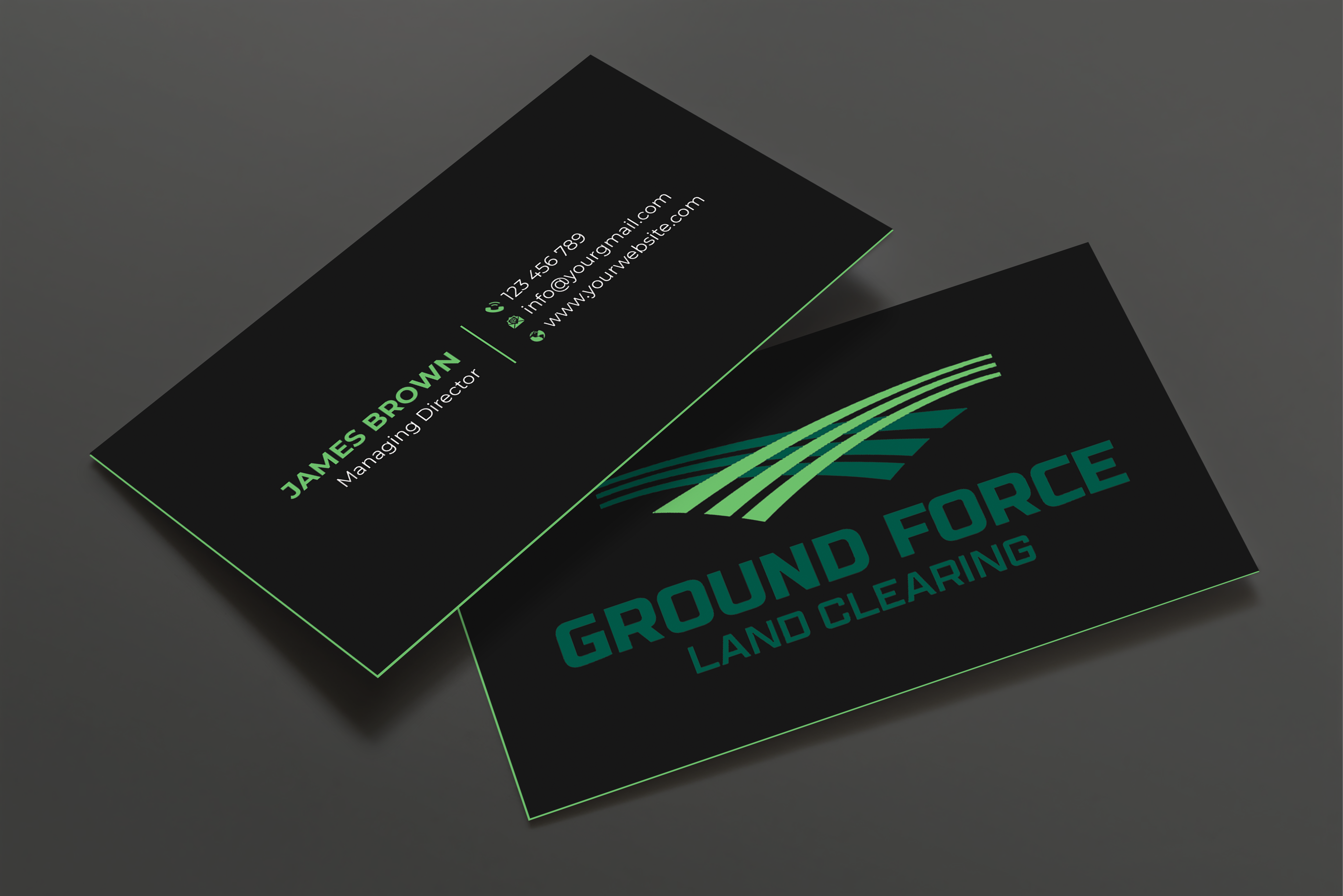 Business Card Design by Expert Bappy for Ground Force Land Clearing | Design #34354232