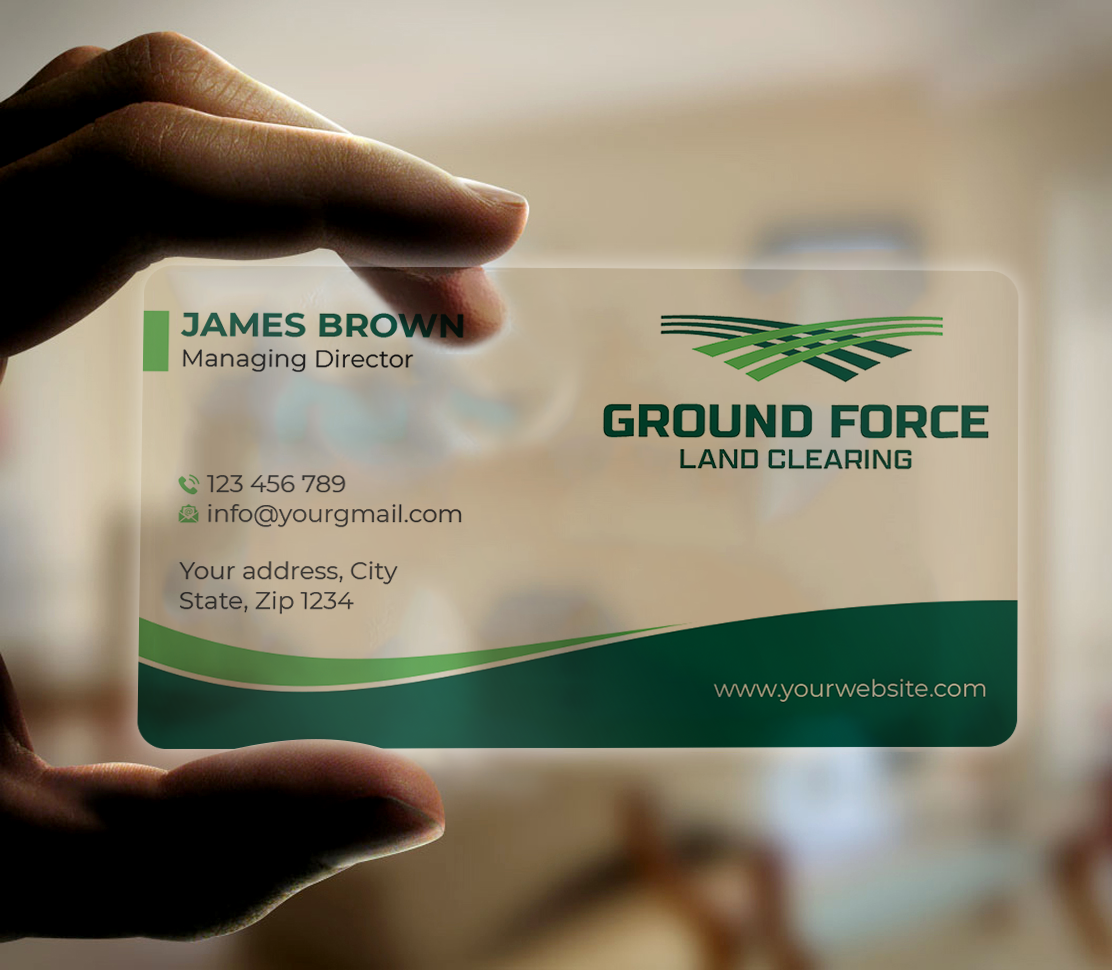 Business Card Design by Expert Bappy for Ground Force Land Clearing | Design #34356847