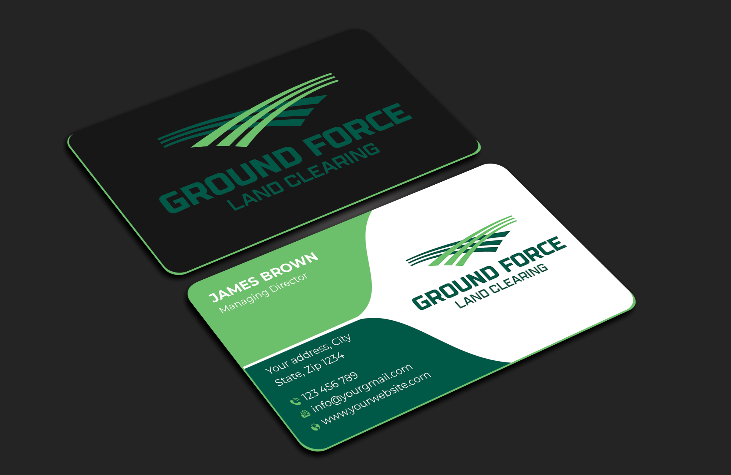 Business Card Design by Expert Bappy for Ground Force Land Clearing | Design #34357526