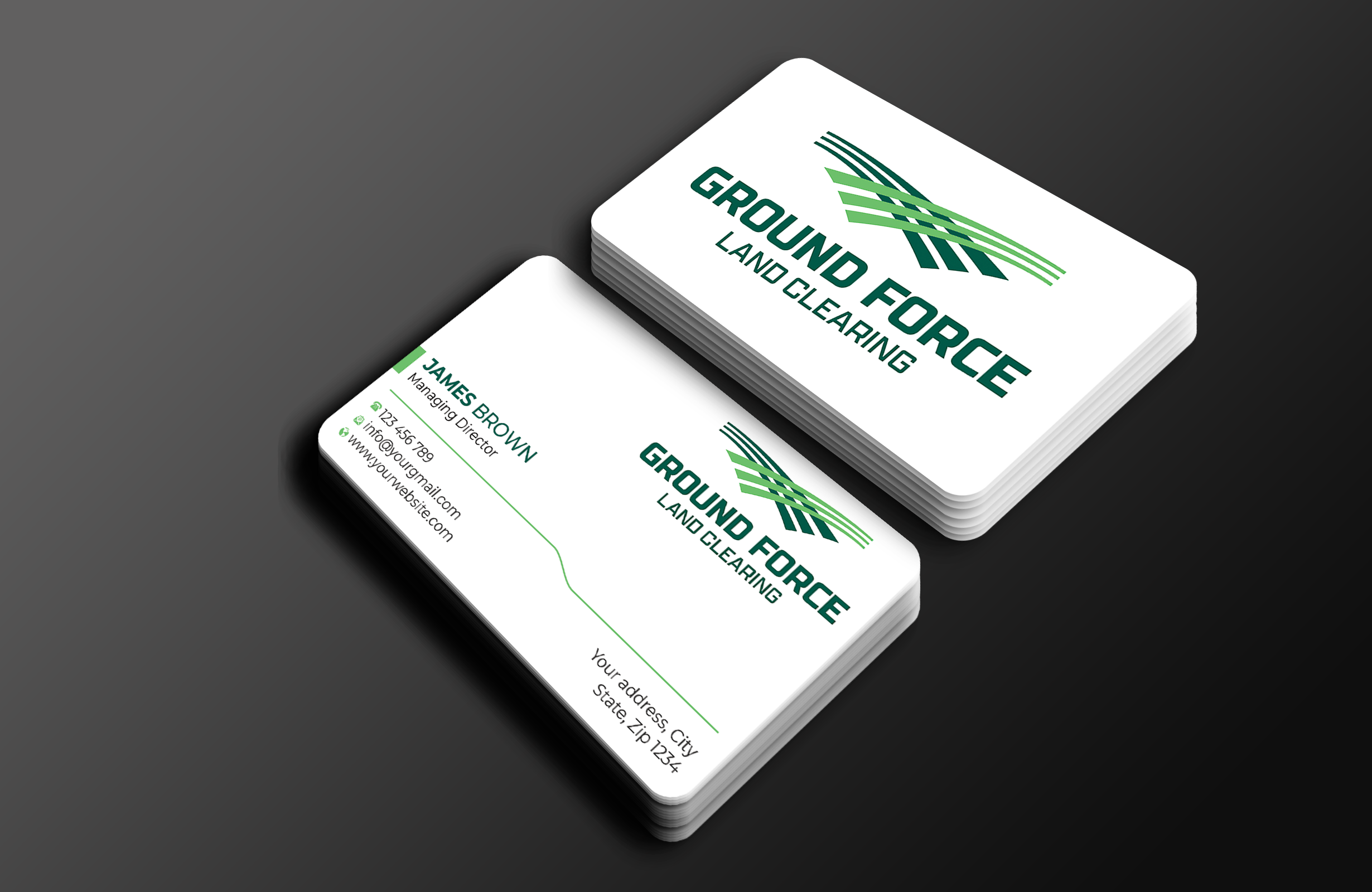Business Card Design by Expert Bappy for Ground Force Land Clearing | Design #34357575