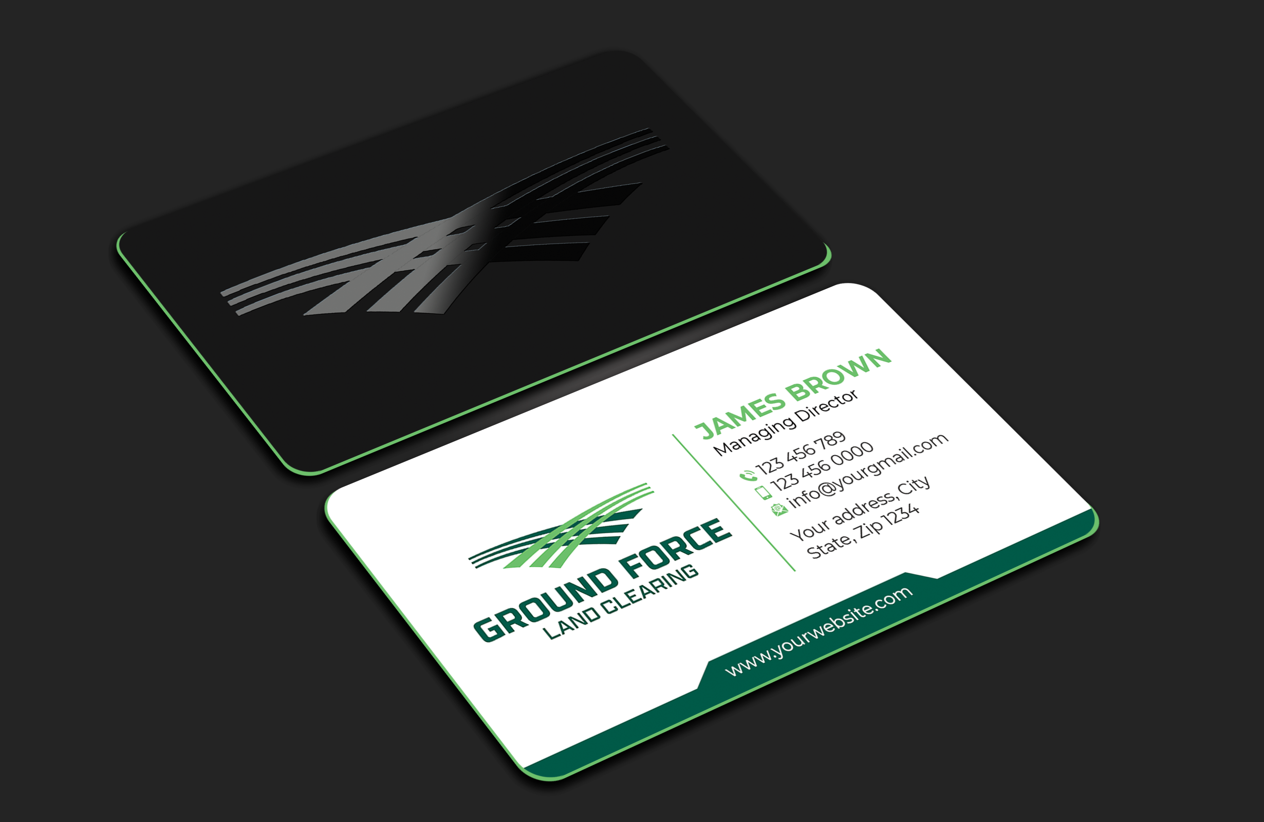 Business Card Design by Expert Bappy for Ground Force Land Clearing | Design #34357613