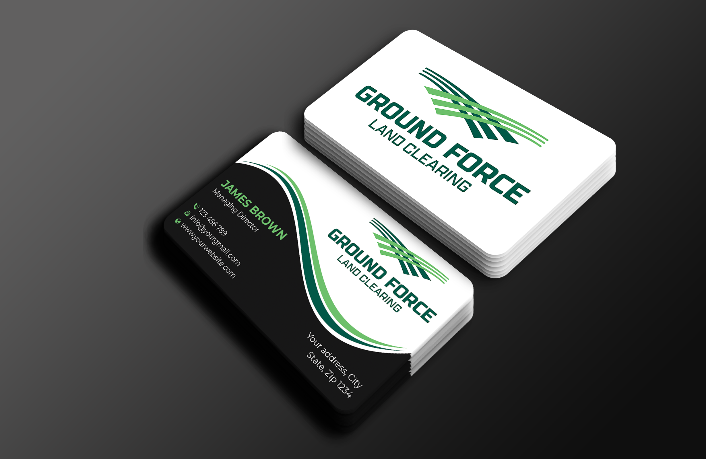 Business Card Design by Expert Bappy for Ground Force Land Clearing | Design #34357638