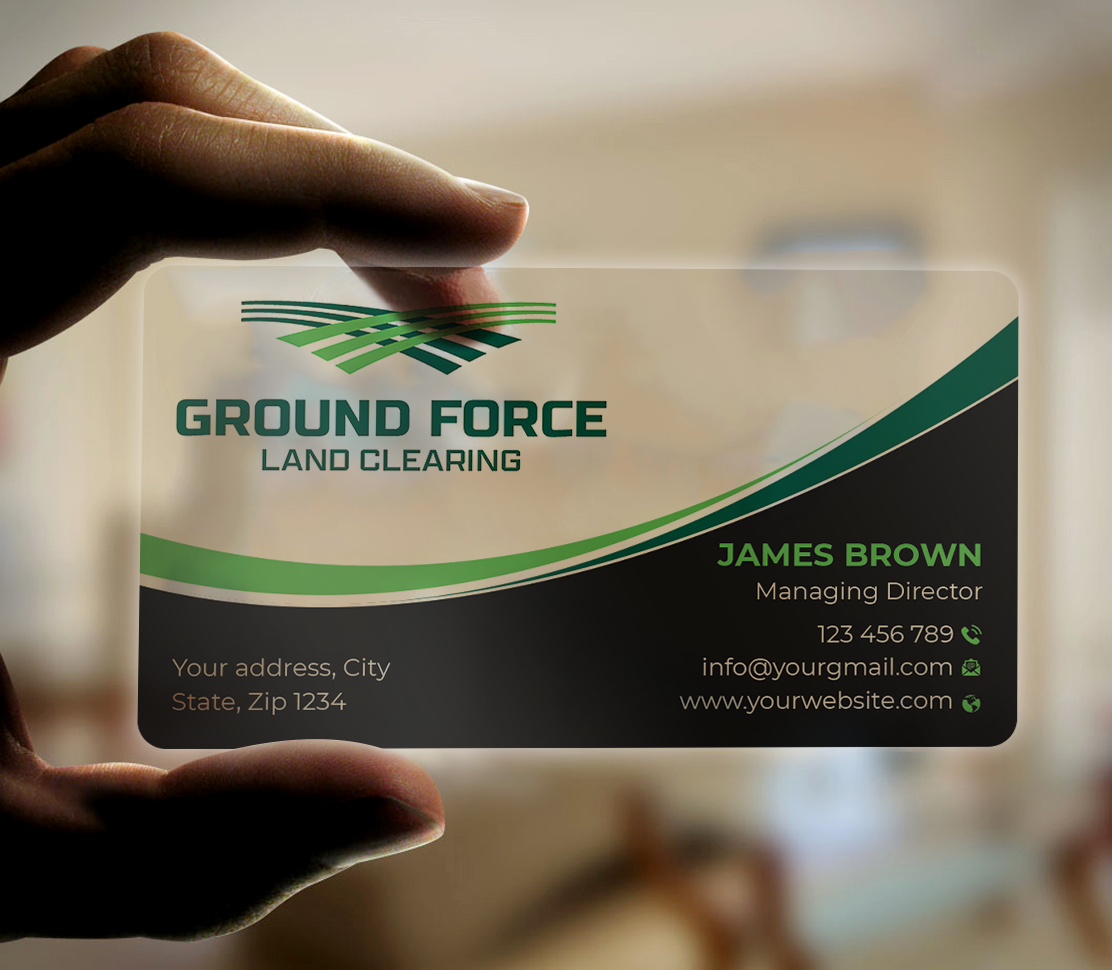 Business Card Design by Expert Bappy for Ground Force Land Clearing | Design #34357701