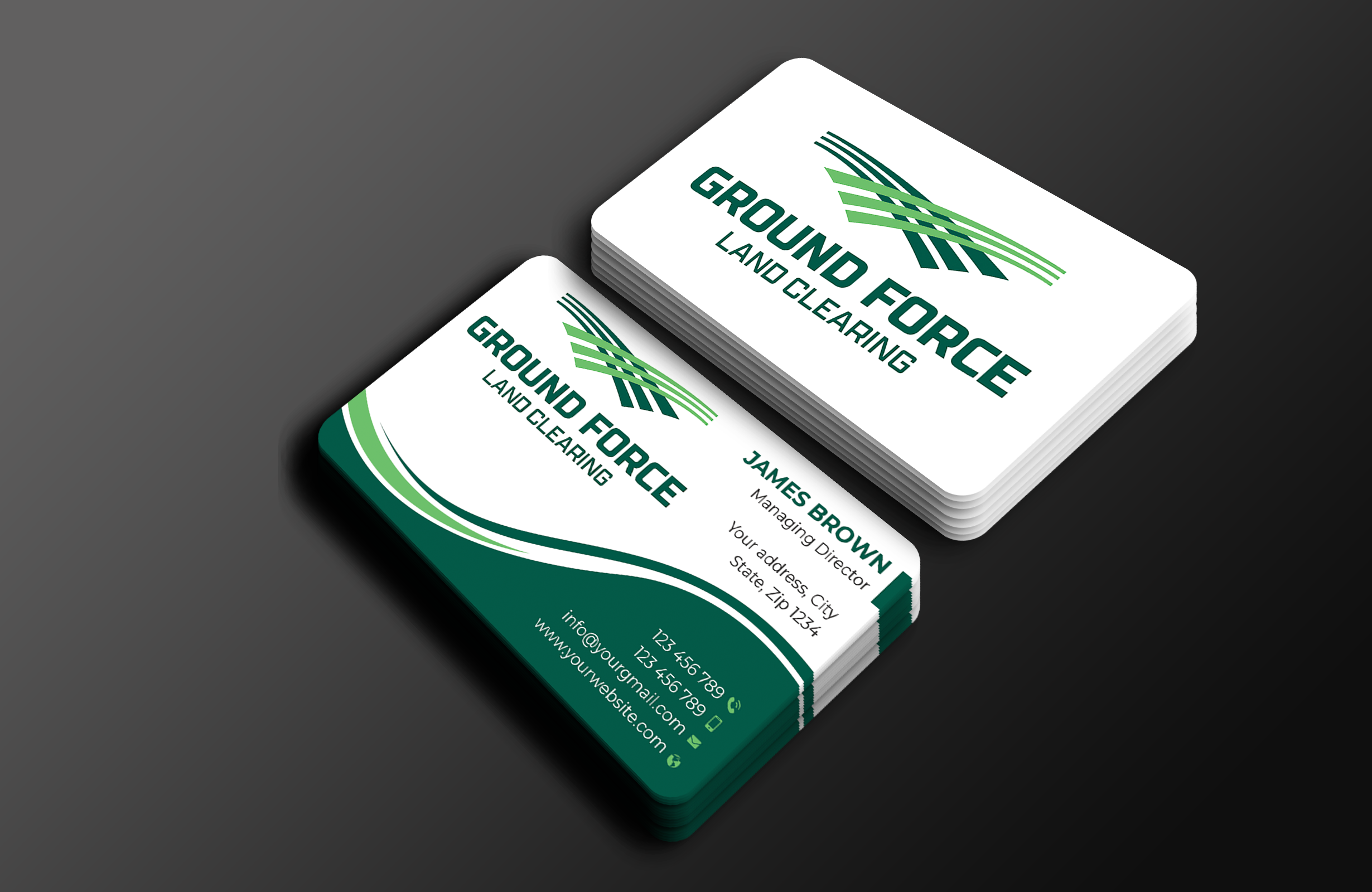 Business Card Design by Expert Bappy for Ground Force Land Clearing | Design #34357762