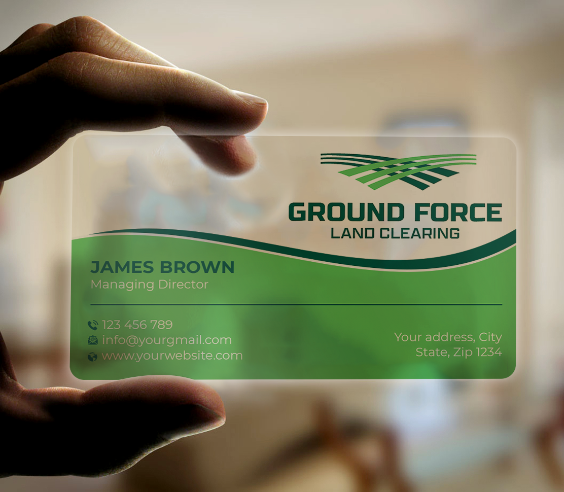 Business Card Design by Expert Bappy for Ground Force Land Clearing | Design #34357847