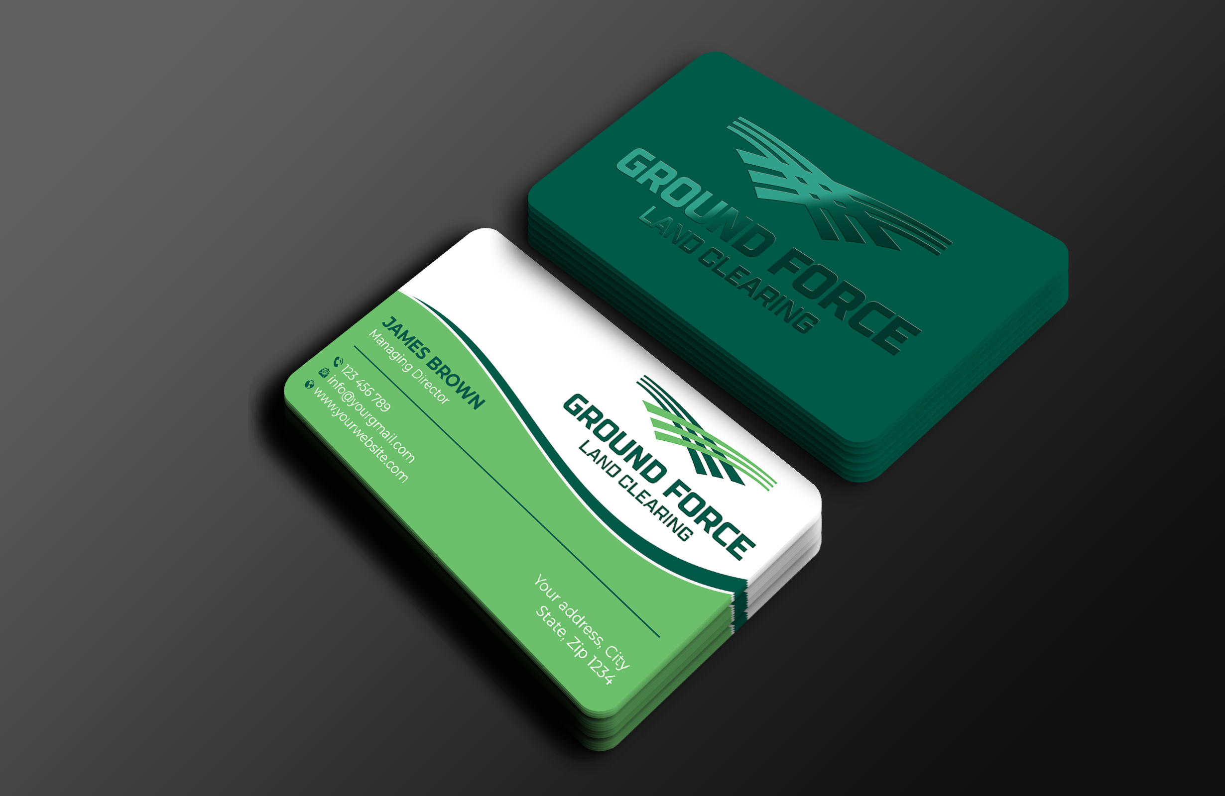 Business Card Design by Expert Bappy for Ground Force Land Clearing | Design #34357849