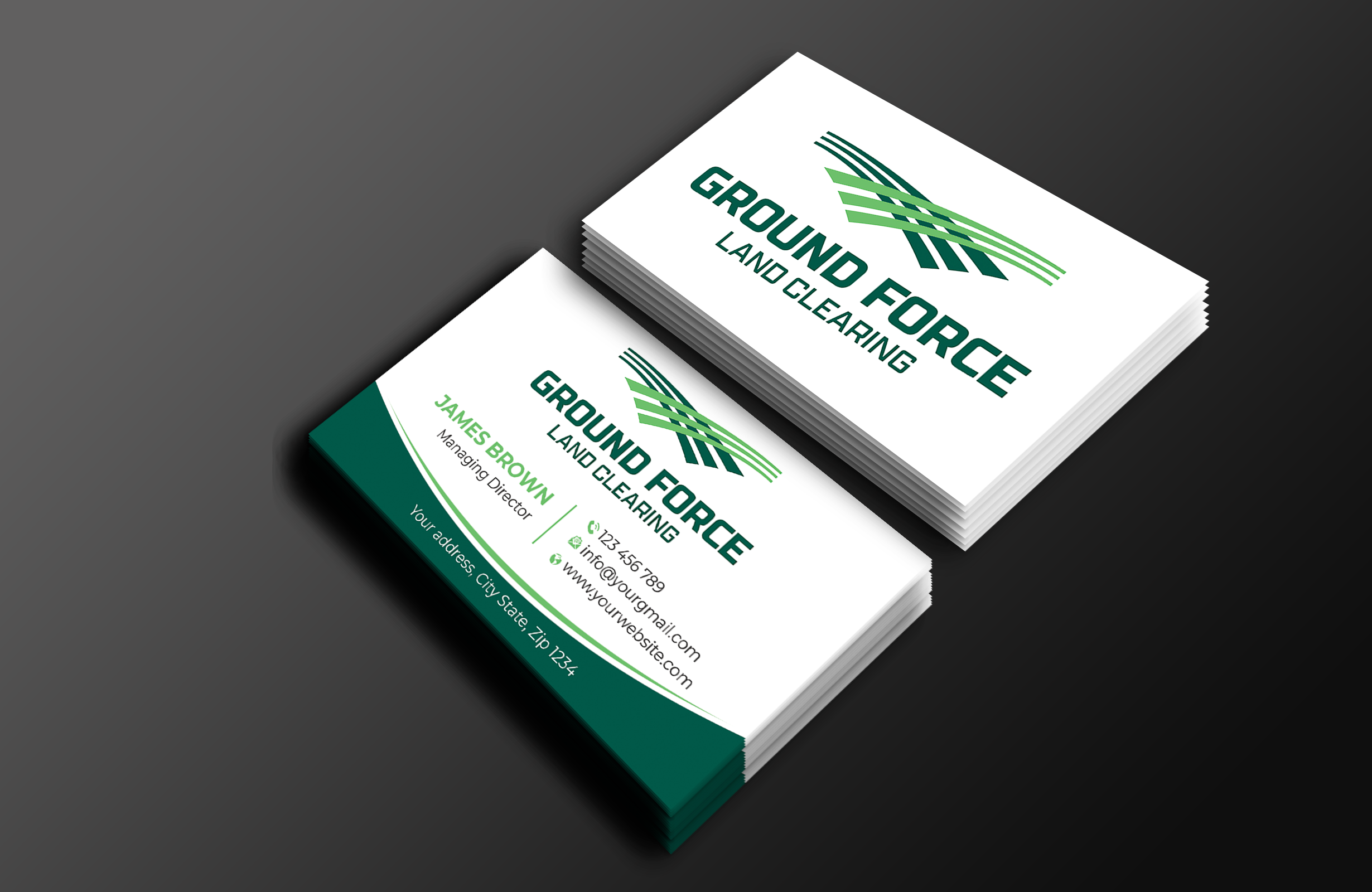Business Card Design by Expert Bappy for Ground Force Land Clearing | Design #34358814