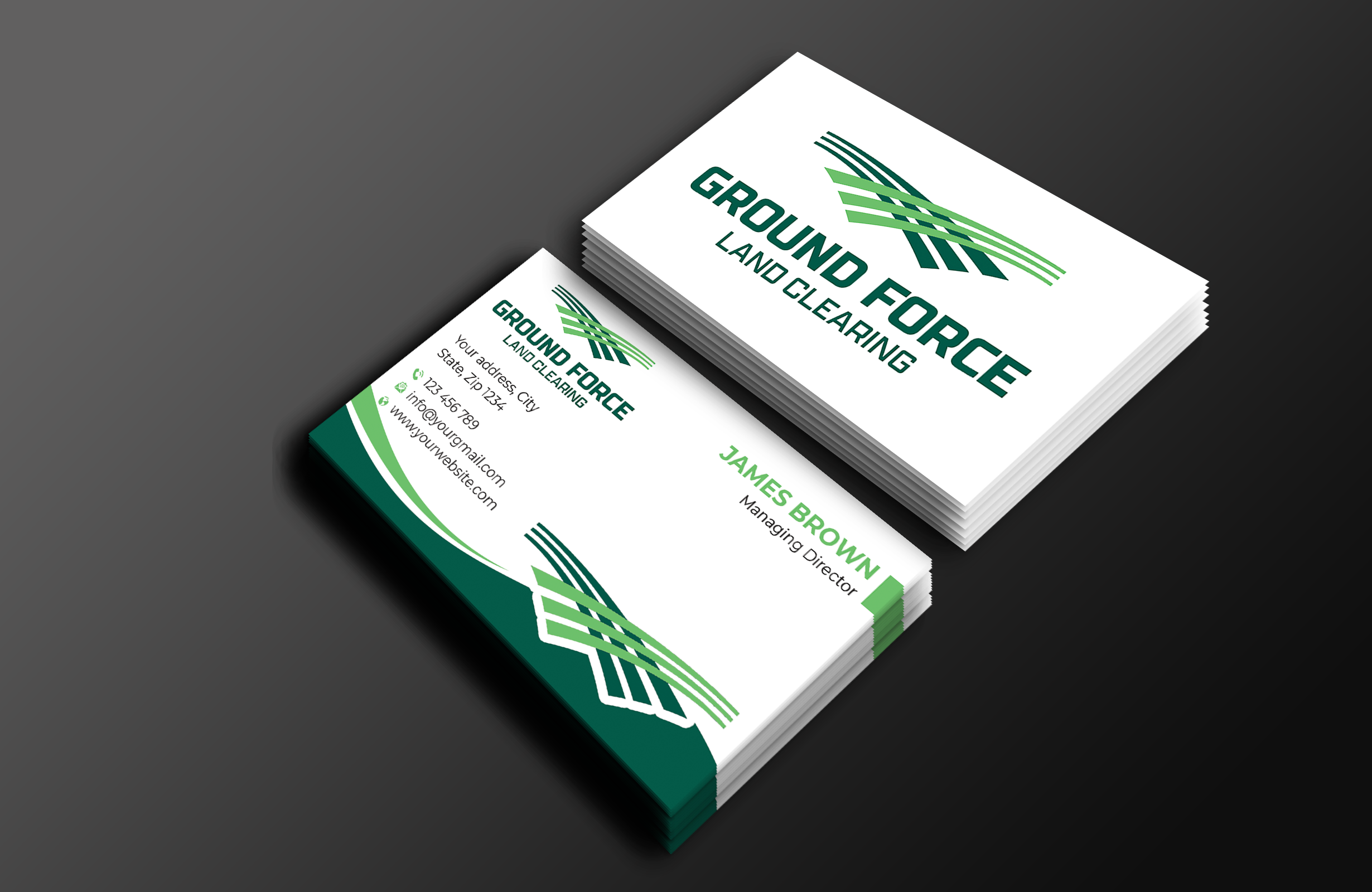 Business Card Design by Expert Bappy for Ground Force Land Clearing | Design #34358907