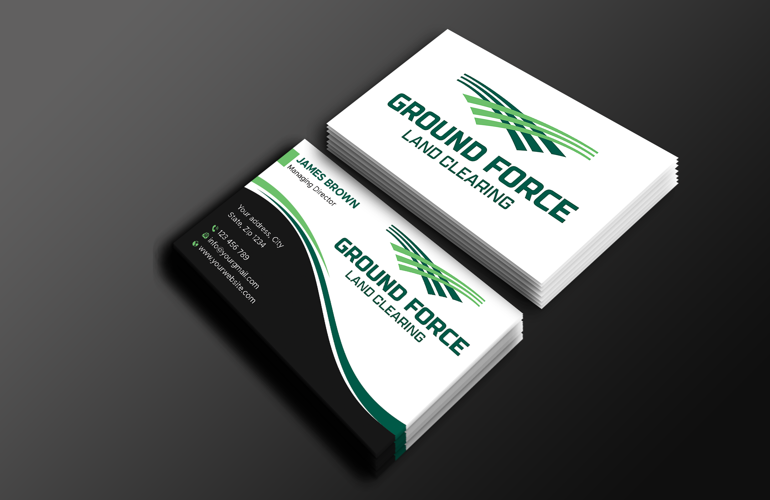 Business Card Design by Expert Bappy for Ground Force Land Clearing | Design #34359098