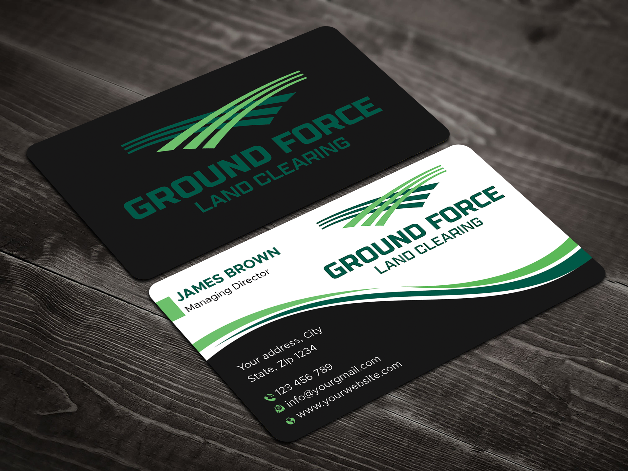 Business Card Design by Expert Bappy for Ground Force Land Clearing | Design #34359101