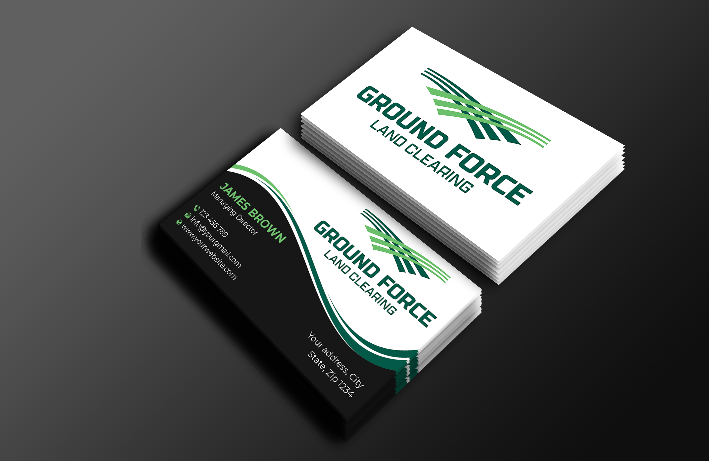 Business Card Design by Expert Bappy for Ground Force Land Clearing | Design #34359195