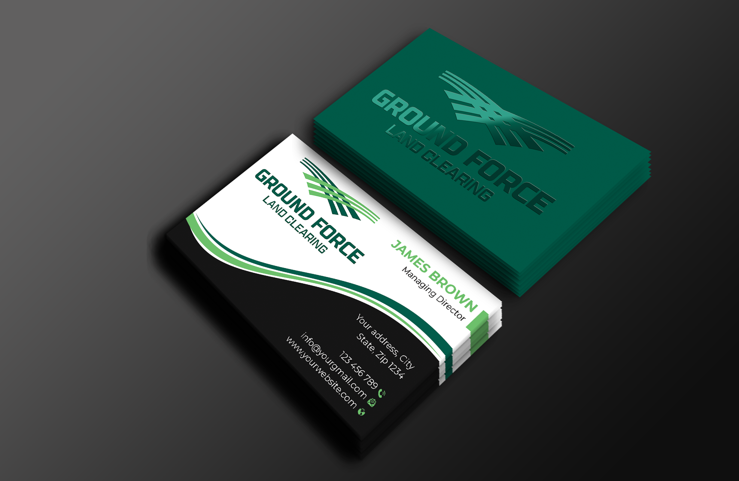 Business Card Design by Expert Bappy for Ground Force Land Clearing | Design #34359333