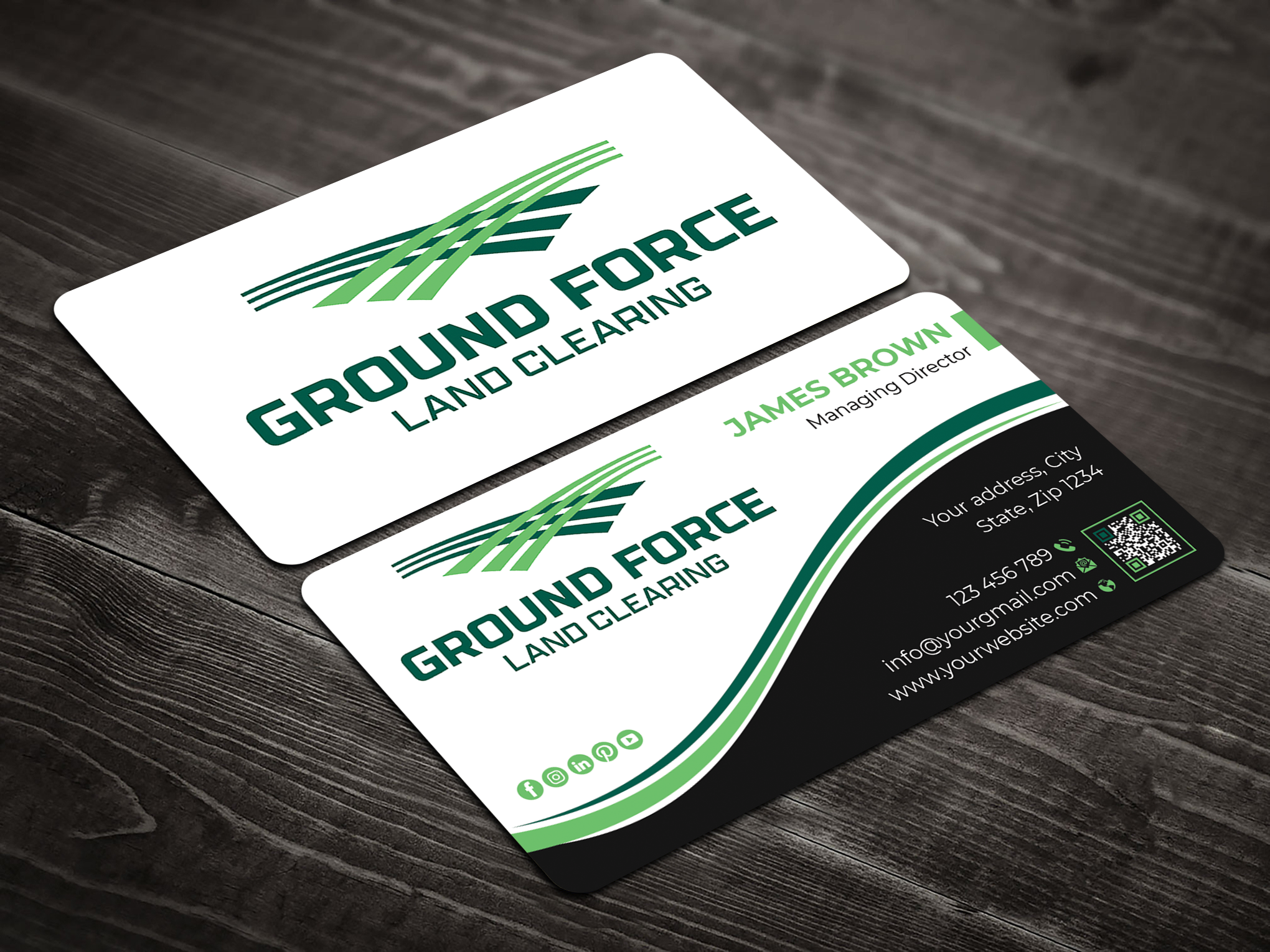 Business Card Design by Expert Bappy for Ground Force Land Clearing | Design #34359456