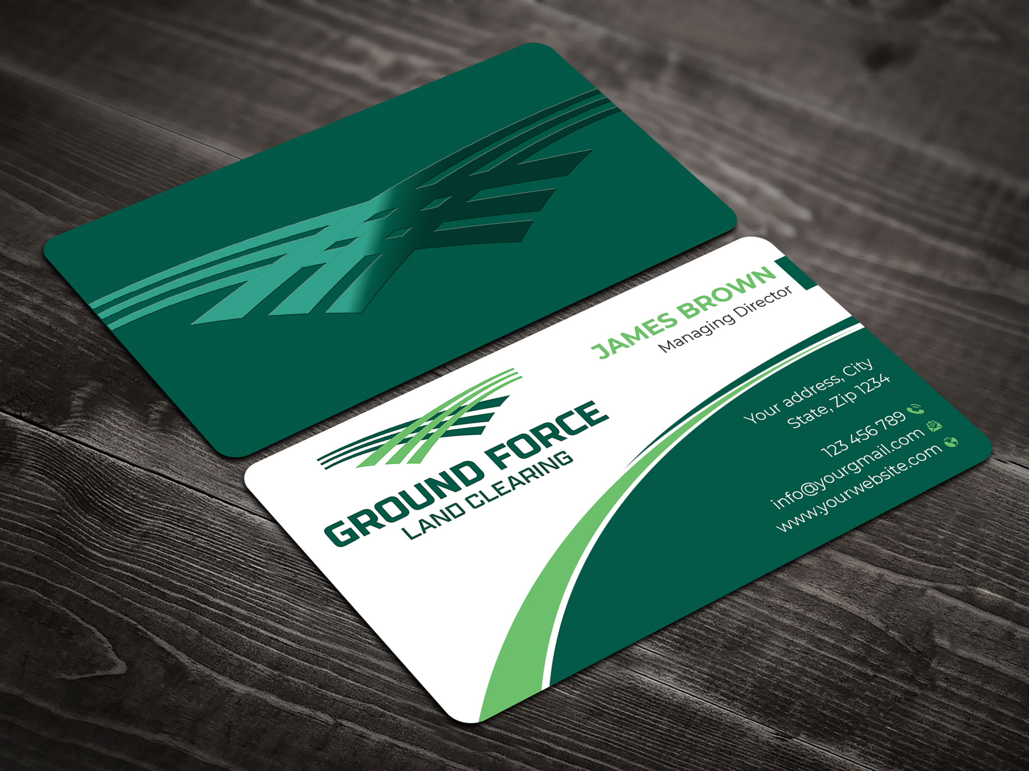 Business Card Design by Expert Bappy for Ground Force Land Clearing | Design #34359680