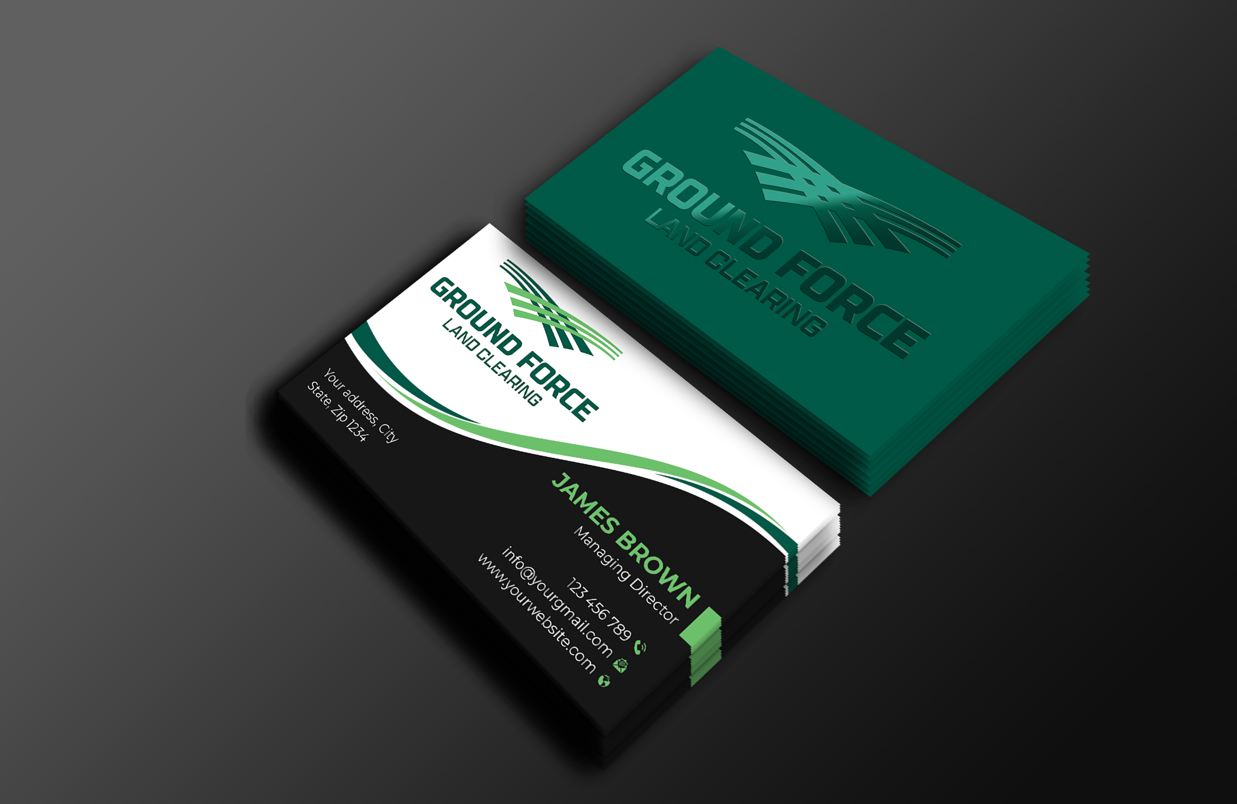 Business Card Design by Expert Bappy for Ground Force Land Clearing | Design #34359911