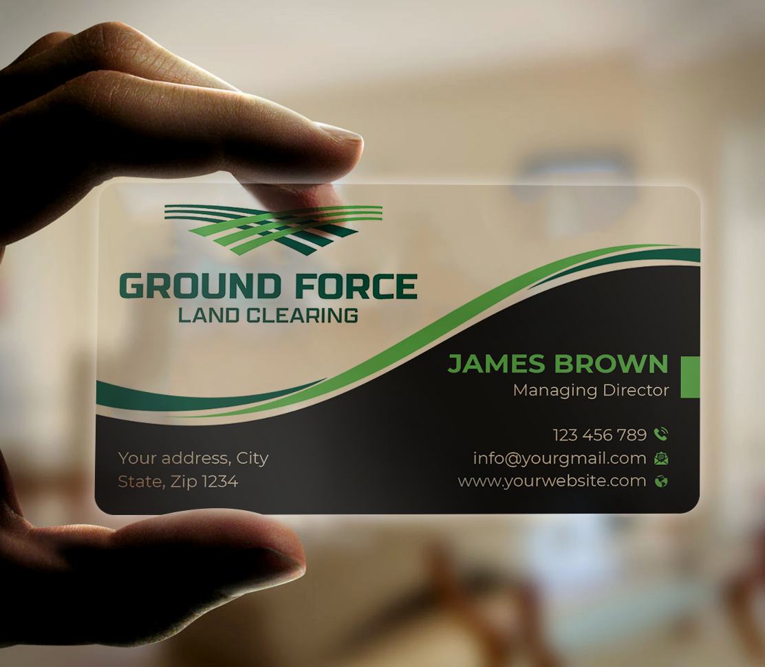 Business Card Design by Expert Bappy for Ground Force Land Clearing | Design #34359912