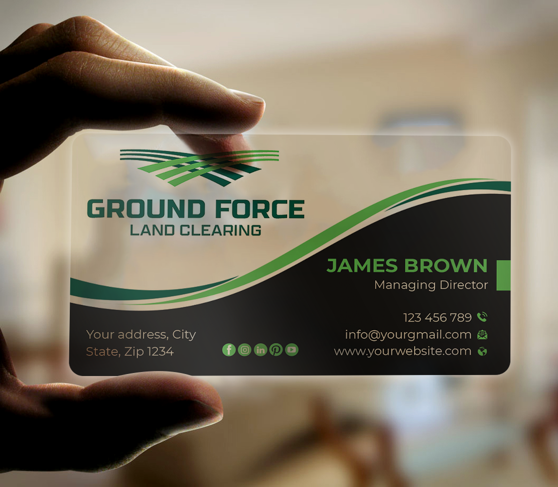Business Card Design by Expert Bappy for Ground Force Land Clearing | Design #34359937