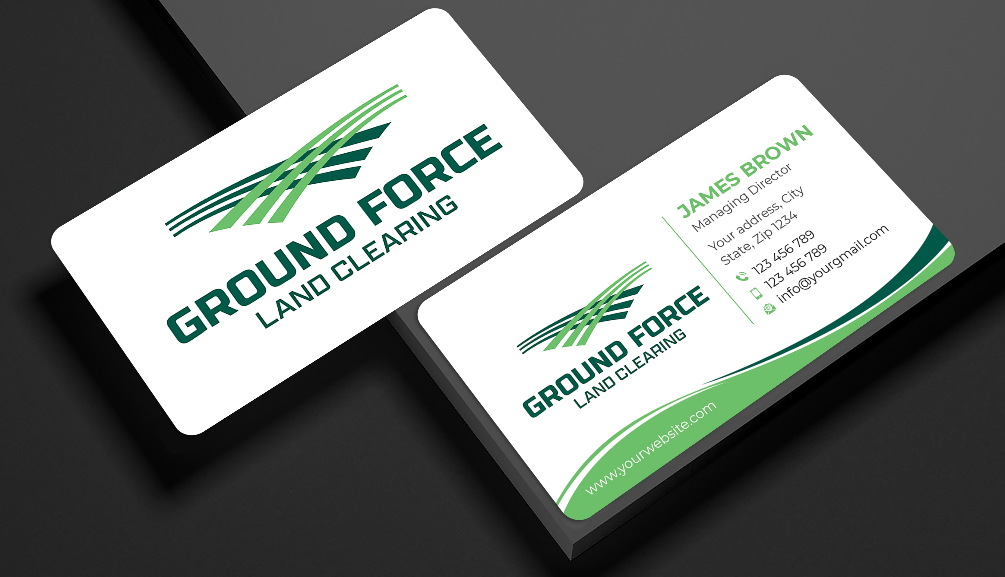 Business Card Design by Expert Bappy for Ground Force Land Clearing | Design #34360073