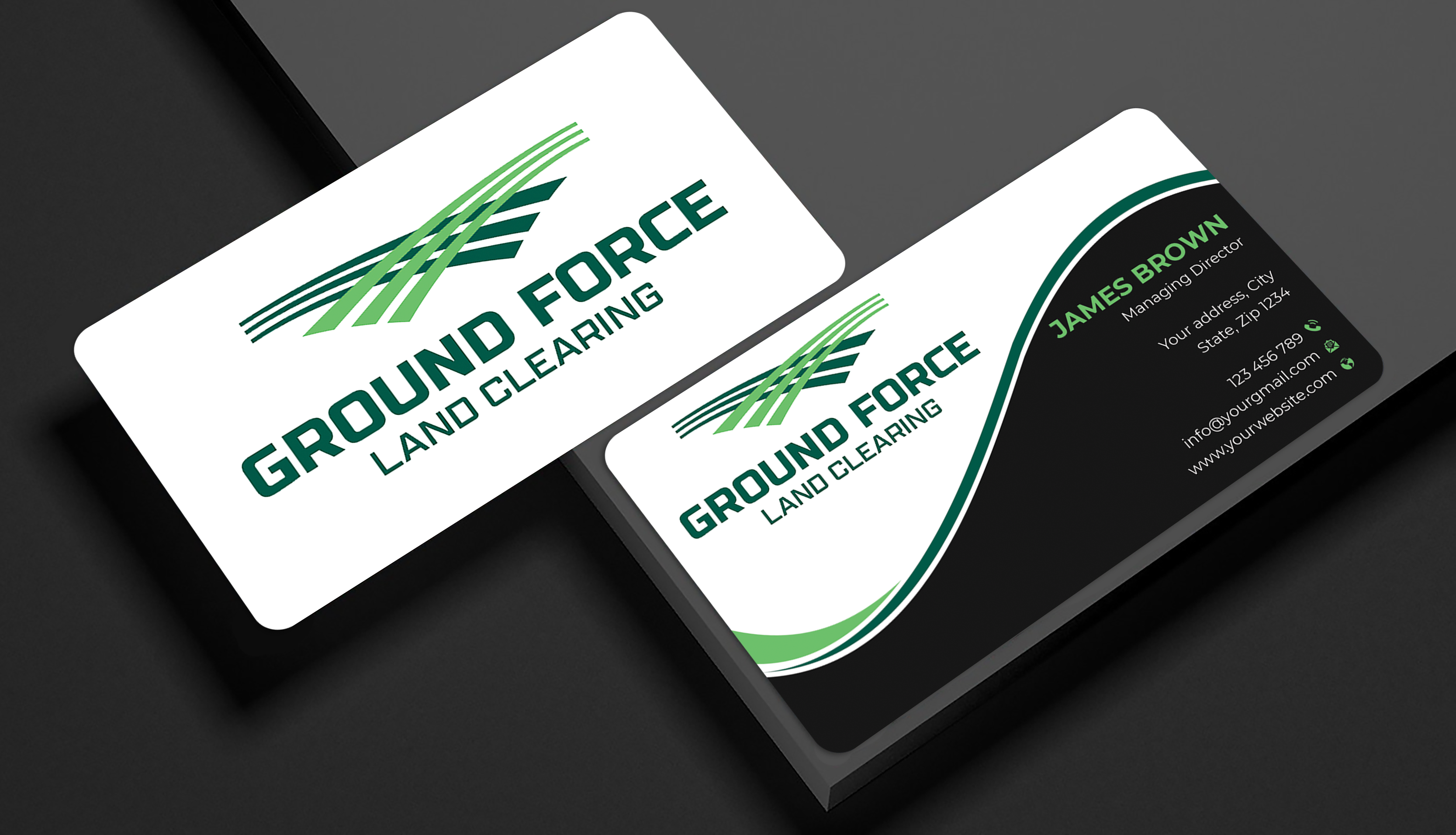 Business Card Design by Expert Bappy for Ground Force Land Clearing | Design #34360980