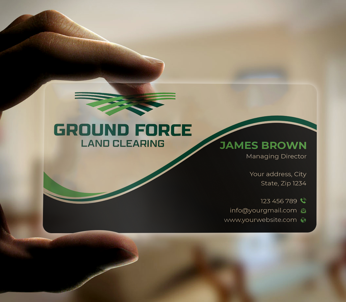 Business Card Design by Expert Bappy for Ground Force Land Clearing | Design #34360991