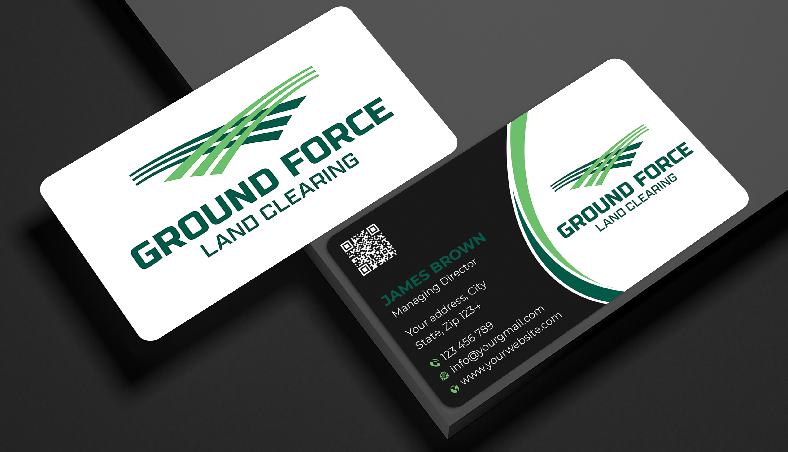 Business Card Design by Expert Bappy for Ground Force Land Clearing | Design #34361032