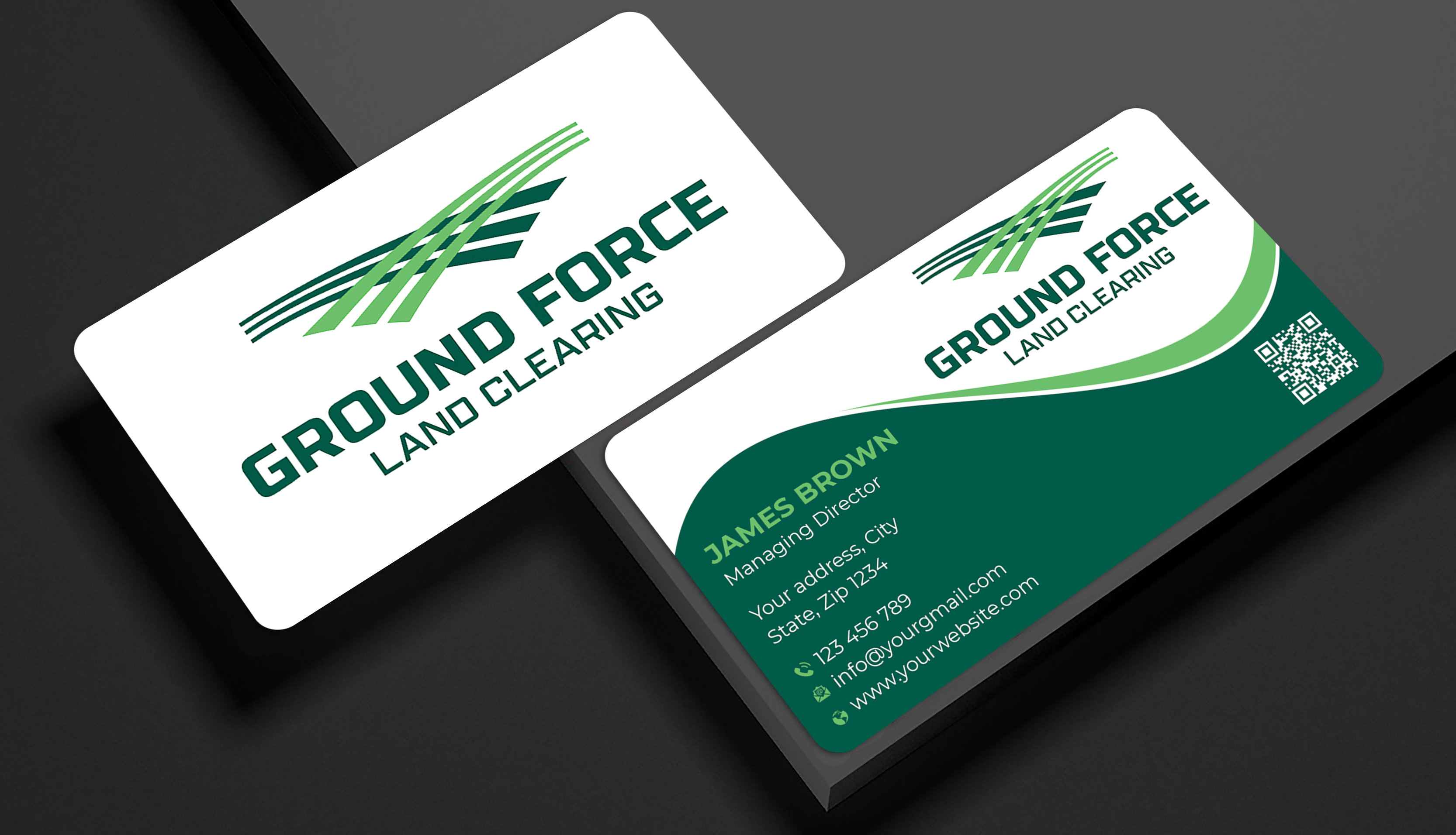 Business Card Design by Expert Bappy for Ground Force Land Clearing | Design #34361053