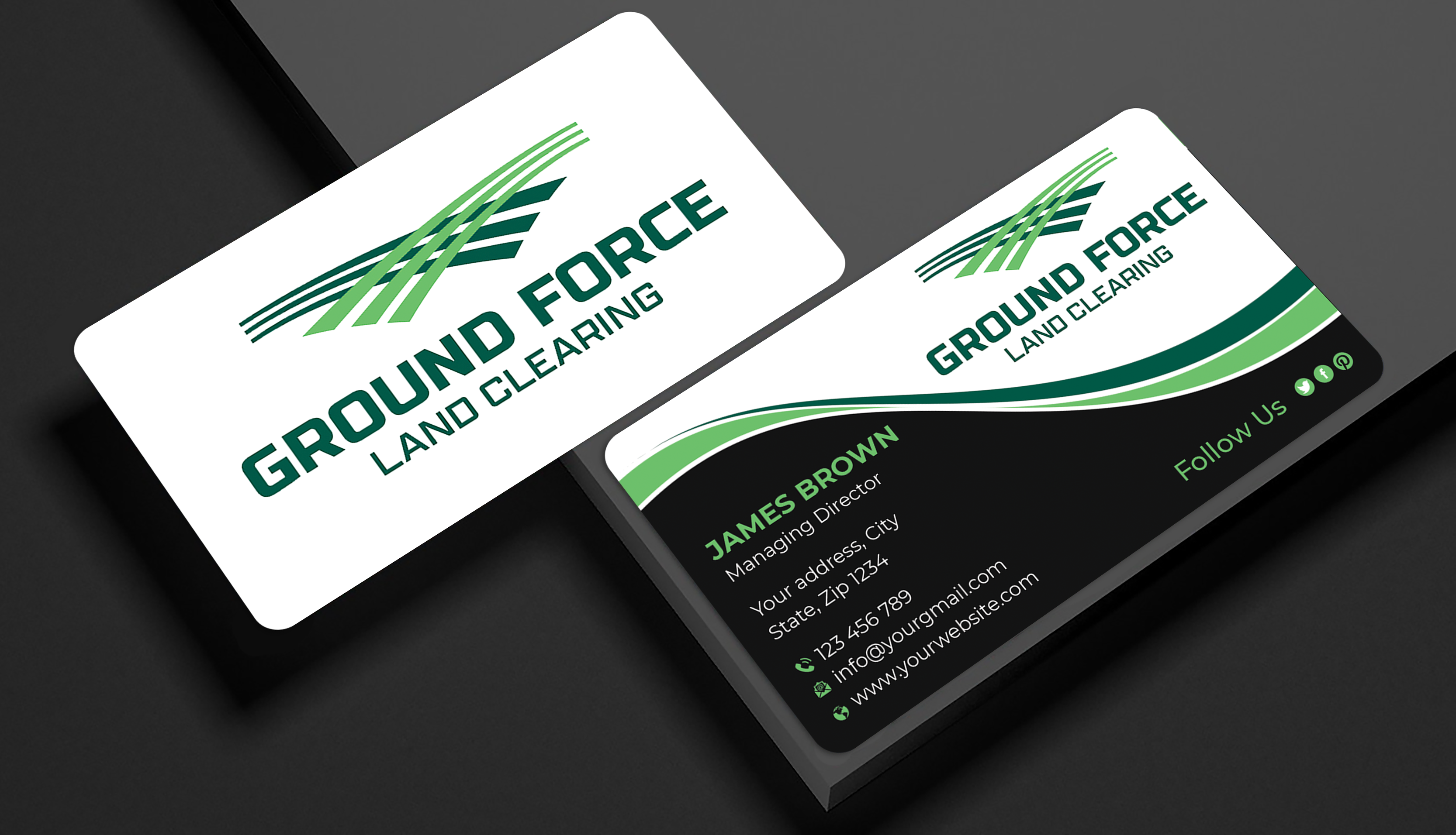 Business Card Design by Expert Bappy for Ground Force Land Clearing | Design #34361179