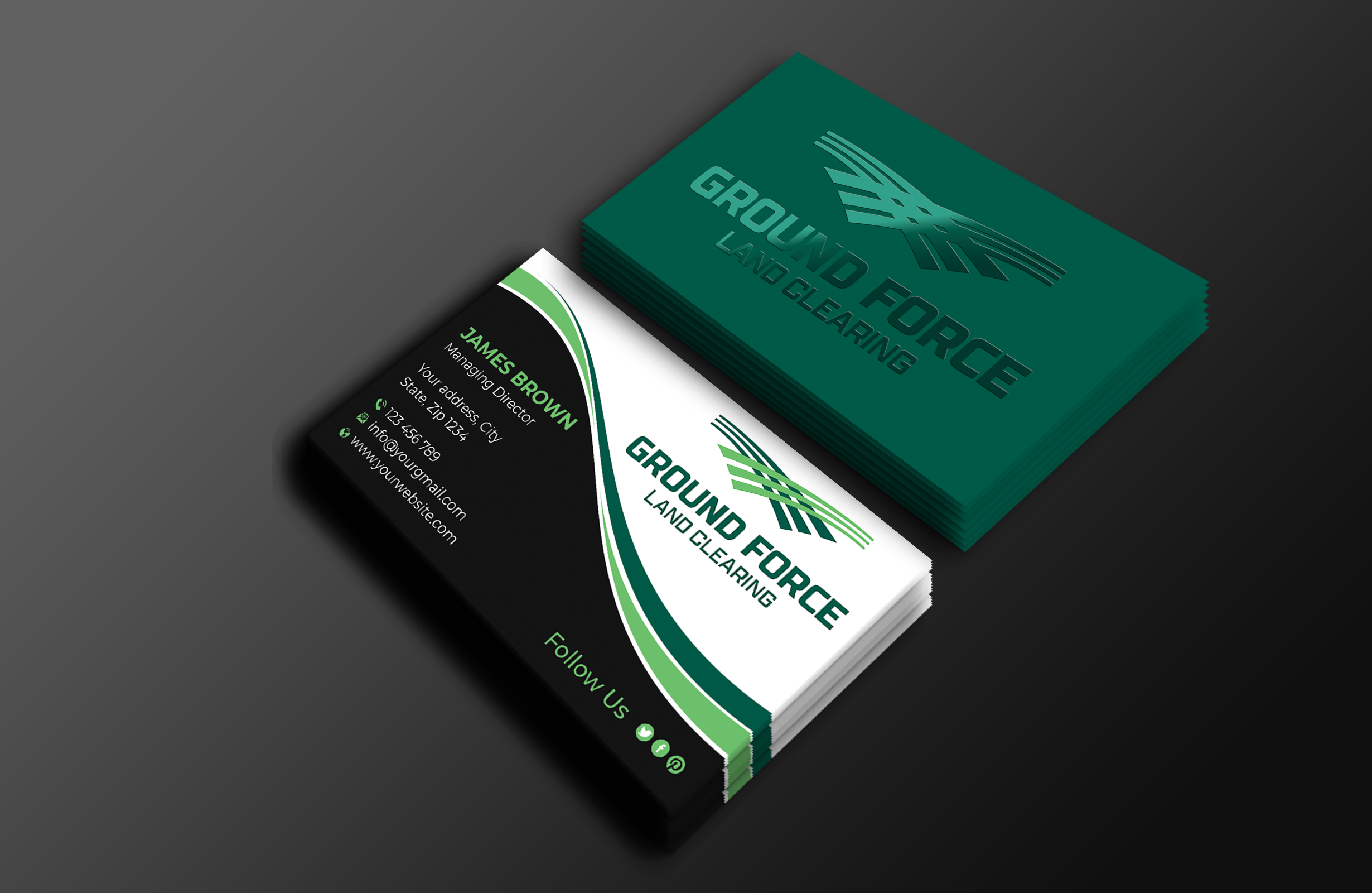 Business Card Design by Expert Bappy for Ground Force Land Clearing | Design #34361180