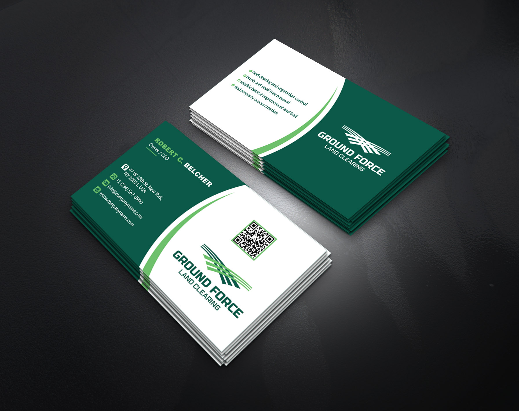 Business Card Design by artbitin for Ground Force Land Clearing | Design #34363870