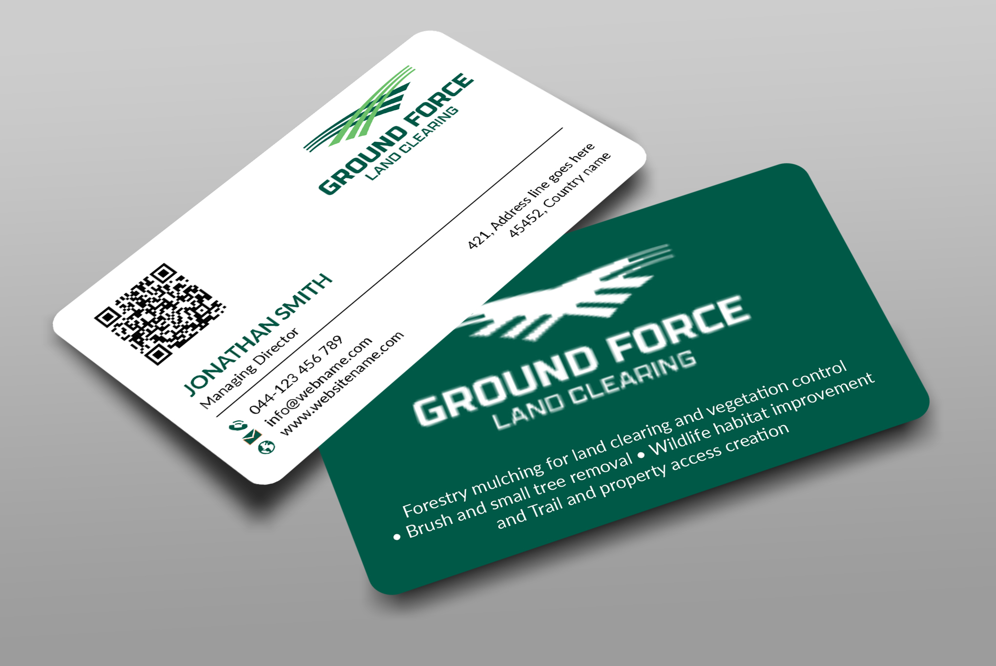 Business Card Design by JS Desiger for Ground Force Land Clearing | Design #34359973