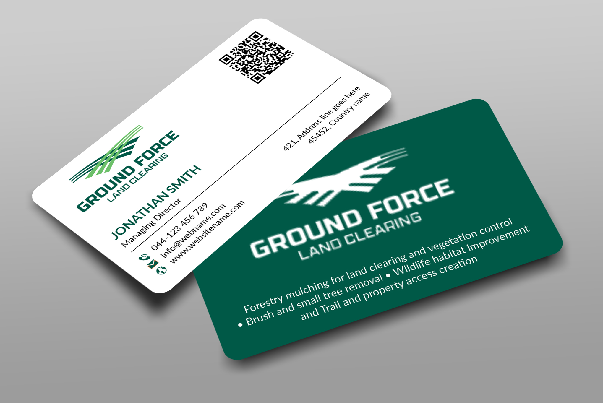 Business Card Design by designer1975 for Ground Force Land Clearing | Design #34359985