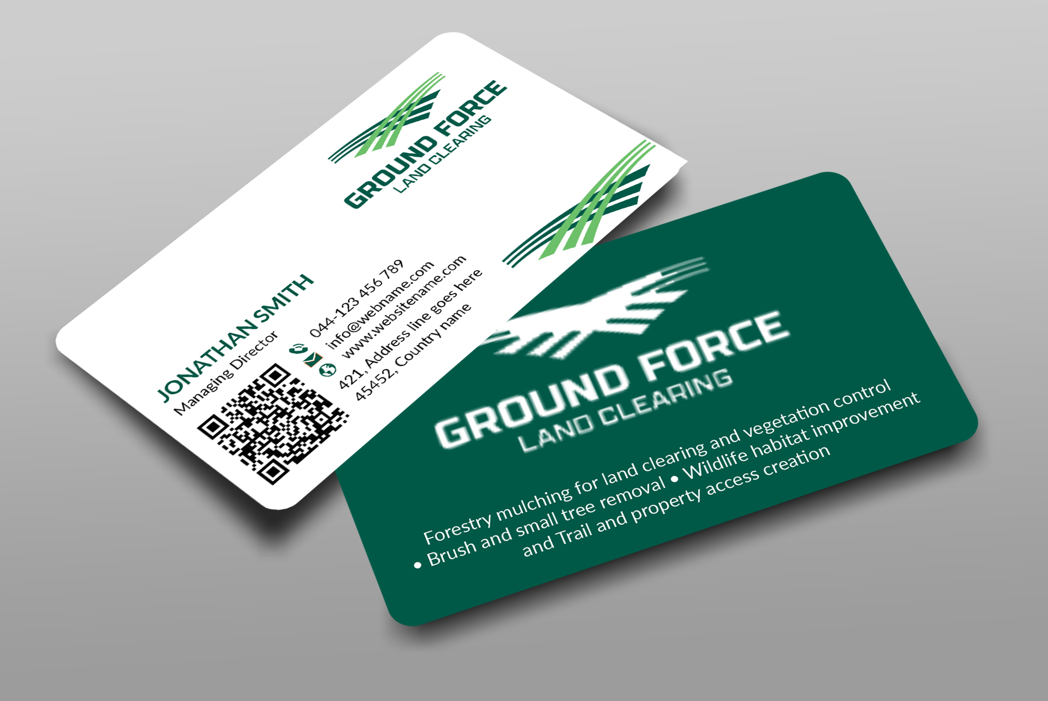 Business Card Design by JS Desiger for Ground Force Land Clearing | Design #34360027