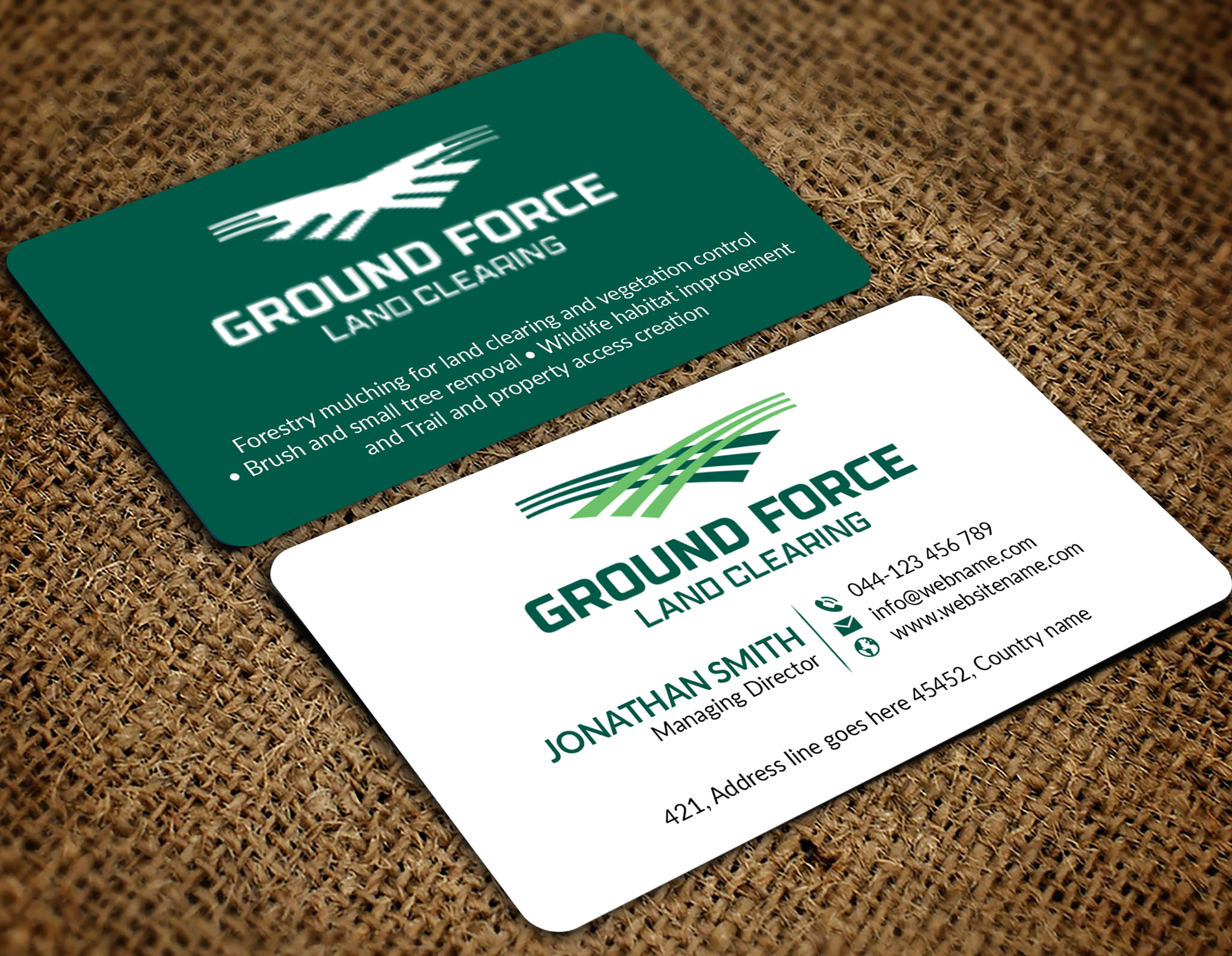 Business Card Design by JS Desiger for Ground Force Land Clearing | Design #34360139