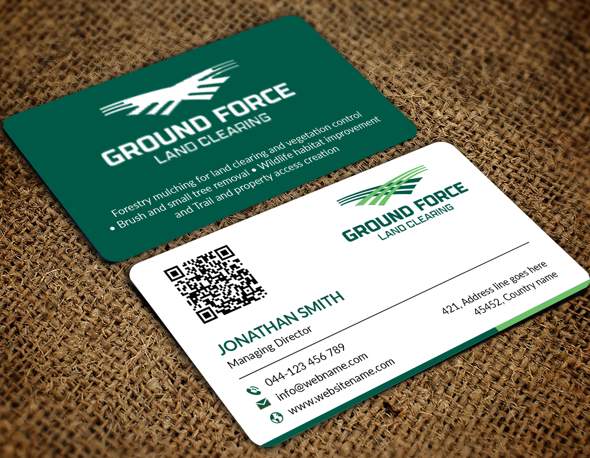 Business Card Design by JS Desiger for Ground Force Land Clearing | Design #34360220