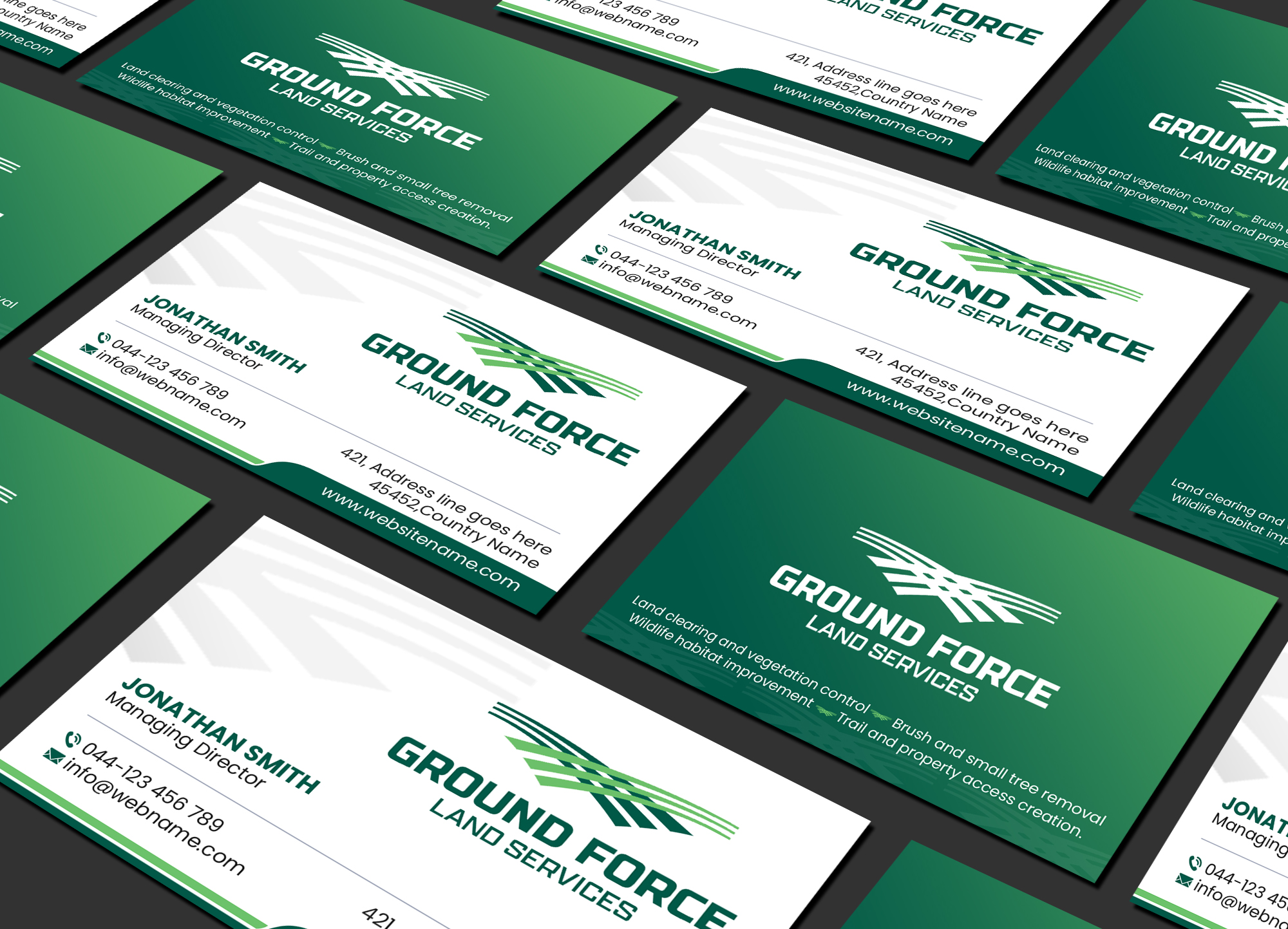 Business Card Design by Creations Box 2015 for Ground Force Land Clearing | Design #34357138