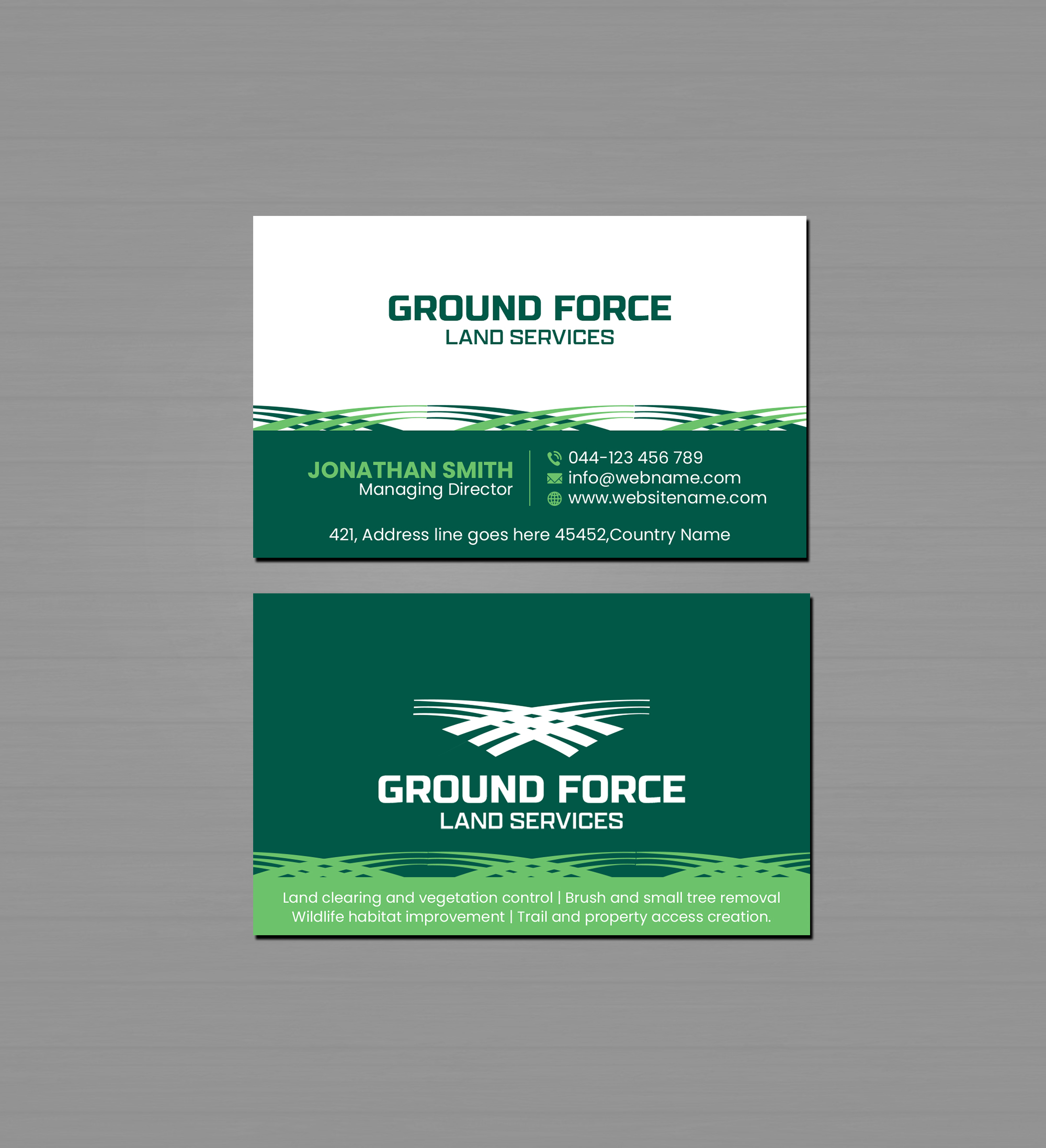 Business Card Design by Creations Box 2015 for Ground Force Land Clearing | Design #34357140
