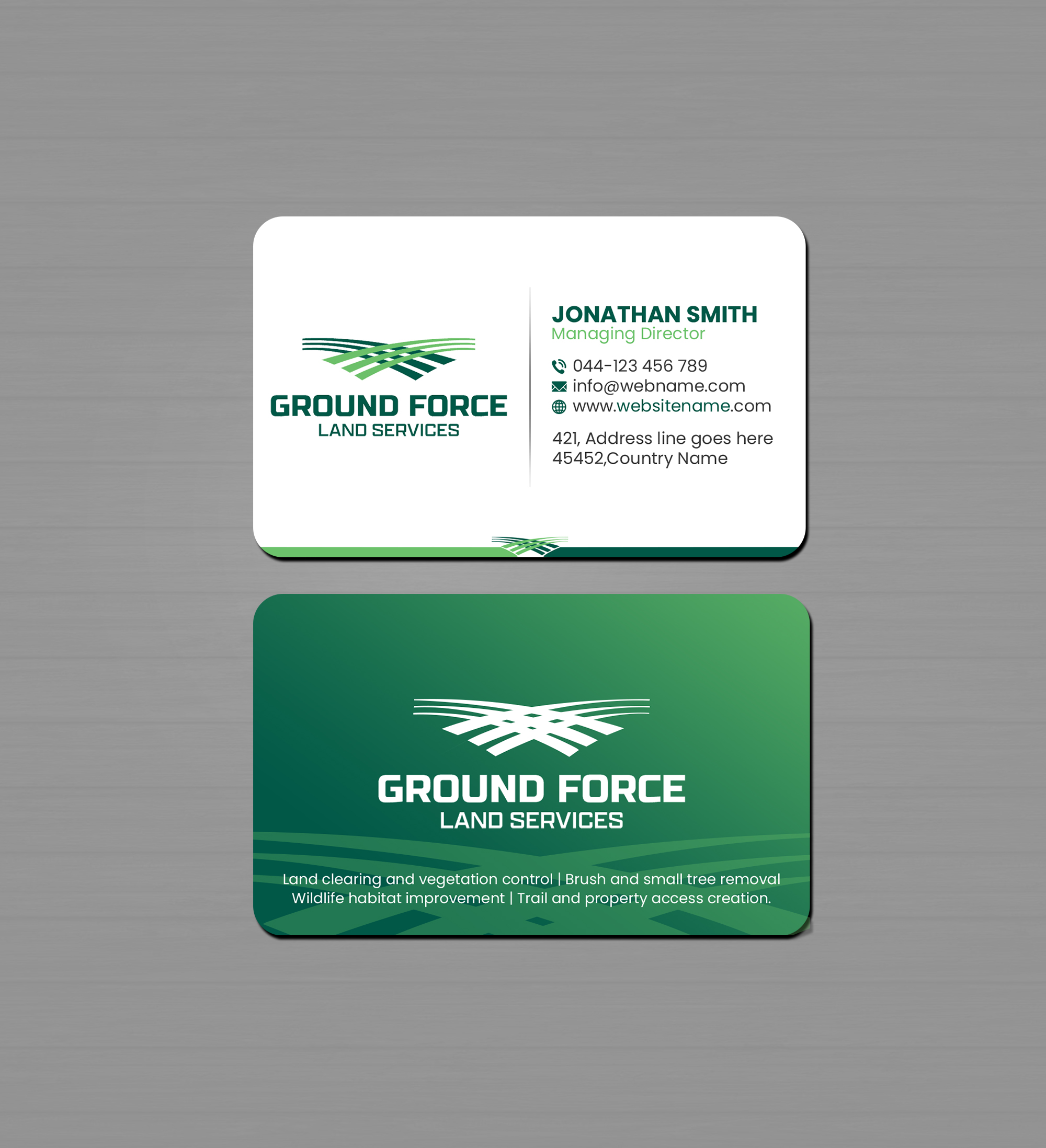 Business Card Design by Creations Box 2015 for Ground Force Land Clearing | Design #34357141