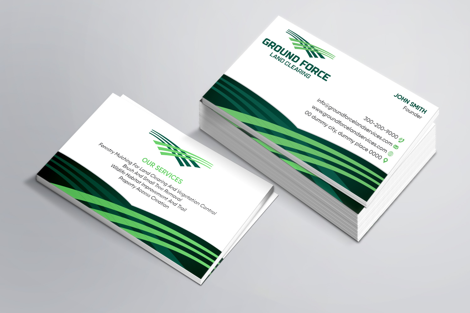Business Card Design by Magic of Art for Ground Force Land Clearing | Design #34357557