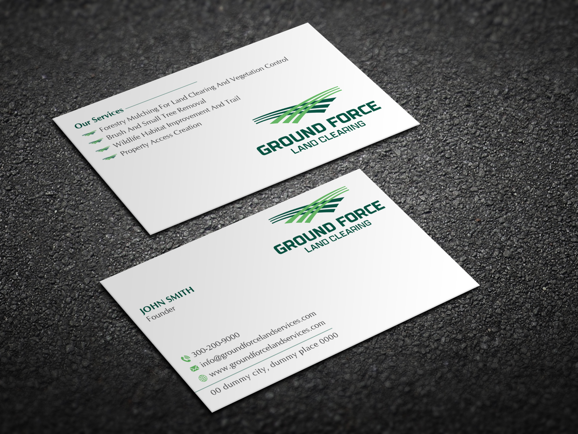Visitenkarten-Design von Magic of Art für Ground Force Land Clearing | Design #34357558