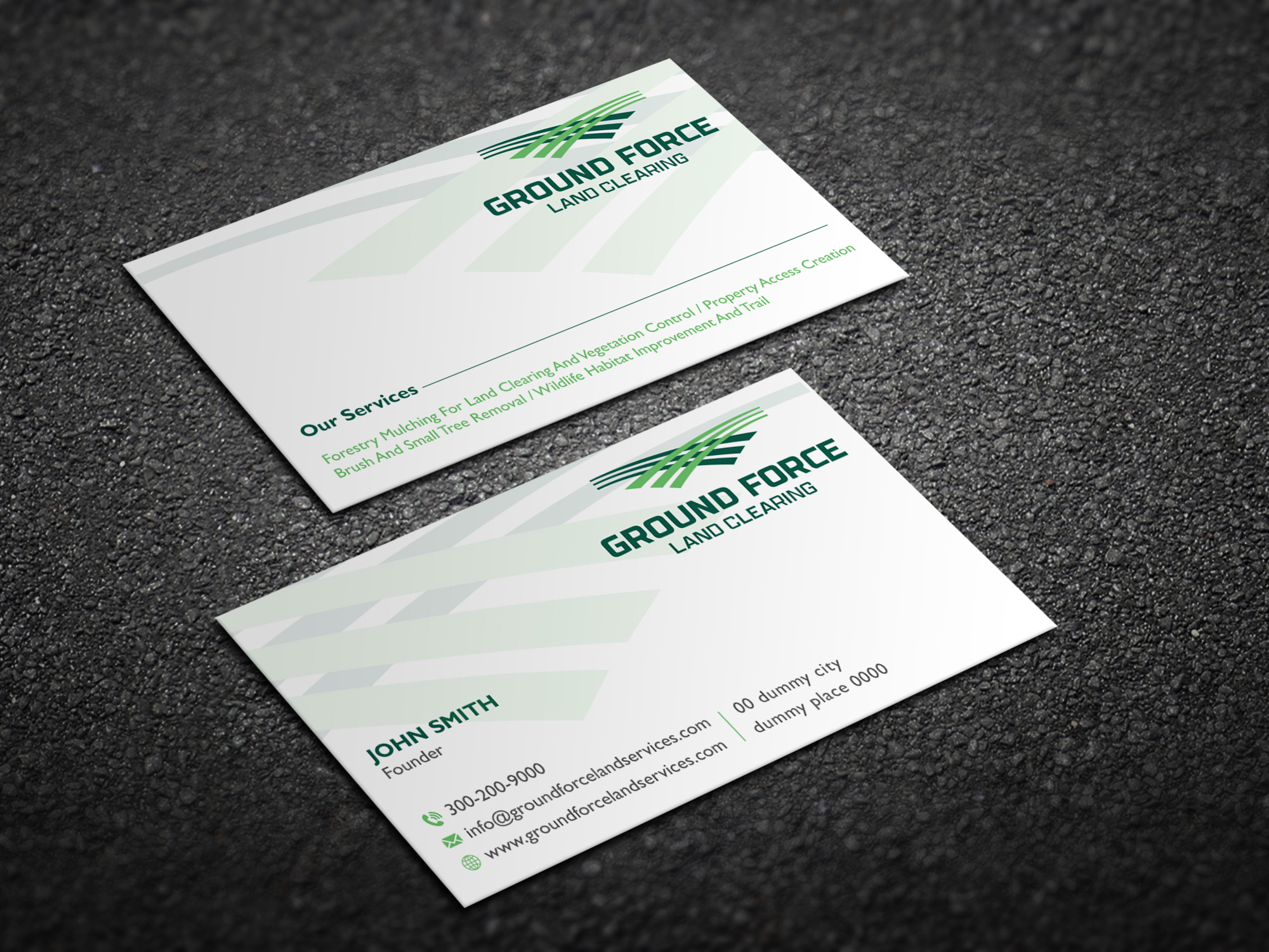 Business Card Design by Magic of Art for Ground Force Land Clearing | Design #34357736