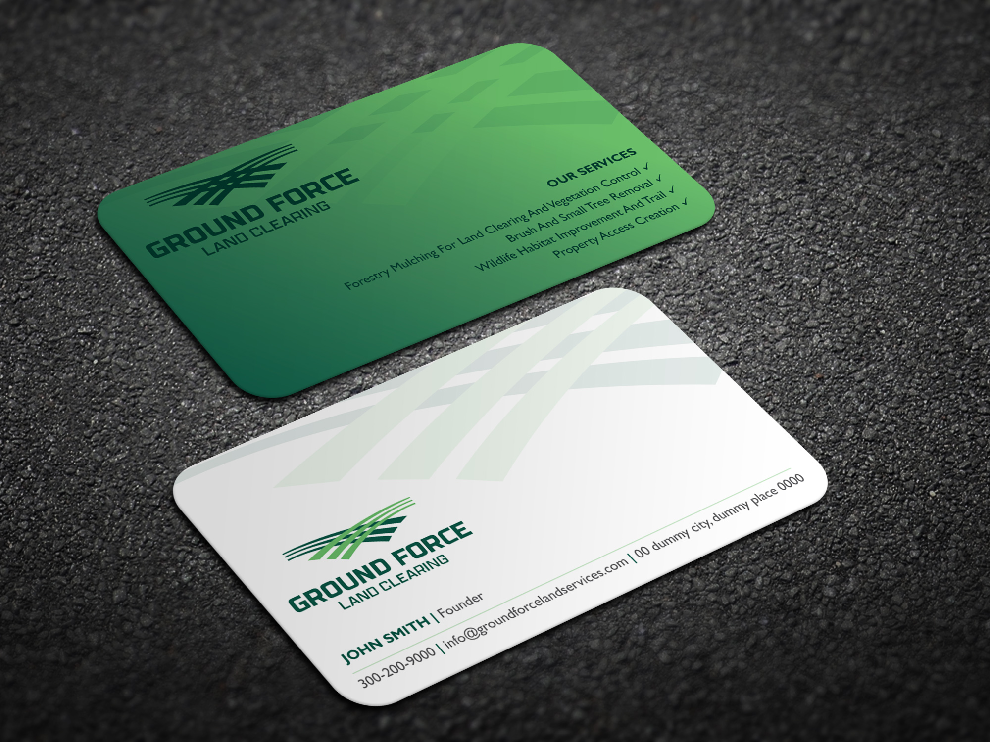 Business Card Design by Magic of Art for Ground Force Land Clearing | Design #34357738