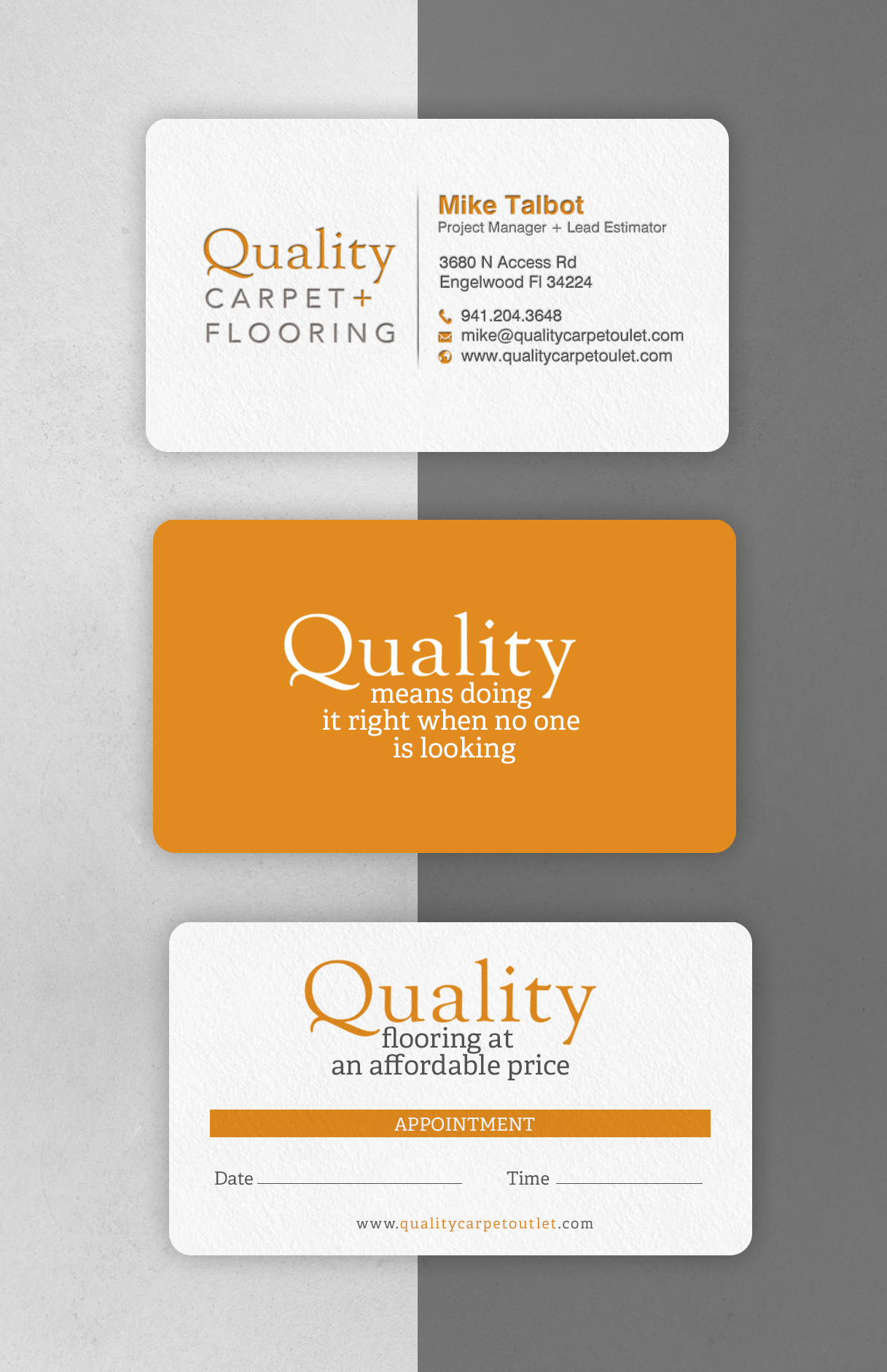Business Card Design by chandrayaan.creative for Quality Carpet + Flooring | Design: #34372386