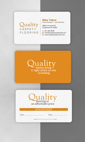 Business Card Design by chandrayaan.creative for Quality Carpet + Flooring | Design: #34416517