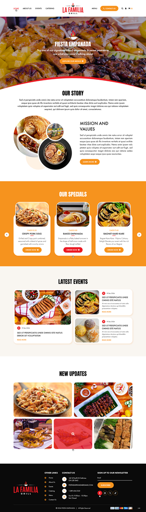 Web Design par pb pour Fiesta Empanada | Design : #34385244