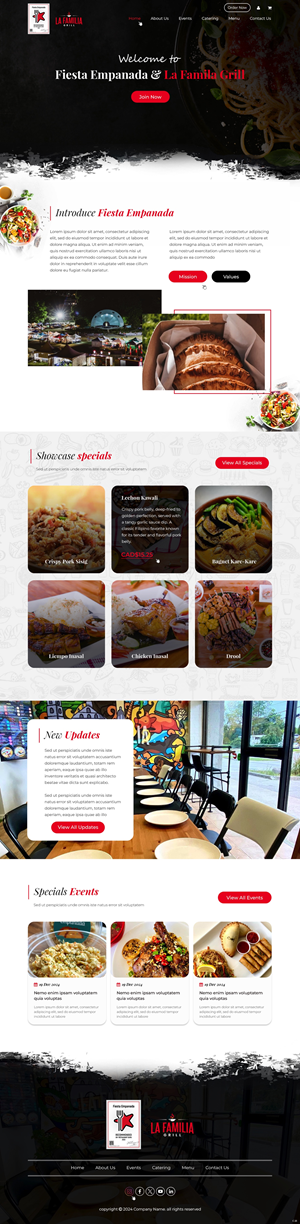 Web Design par pb pour Fiesta Empanada | Design : #34385245