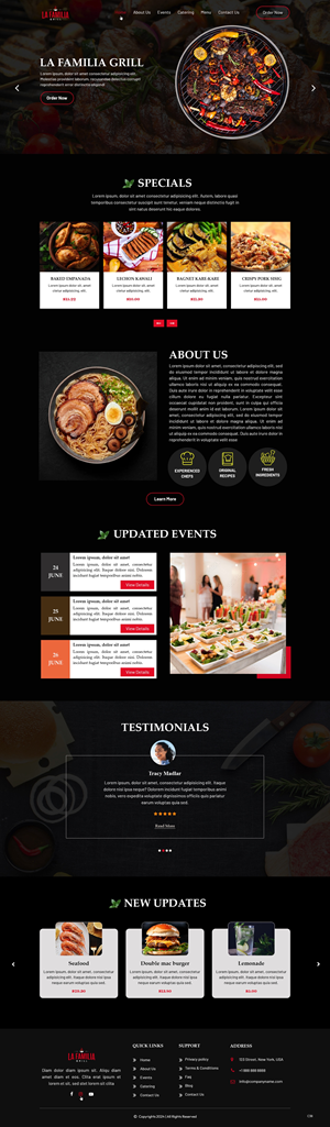 Web Design par pb pour Fiesta Empanada | Design : #34385246