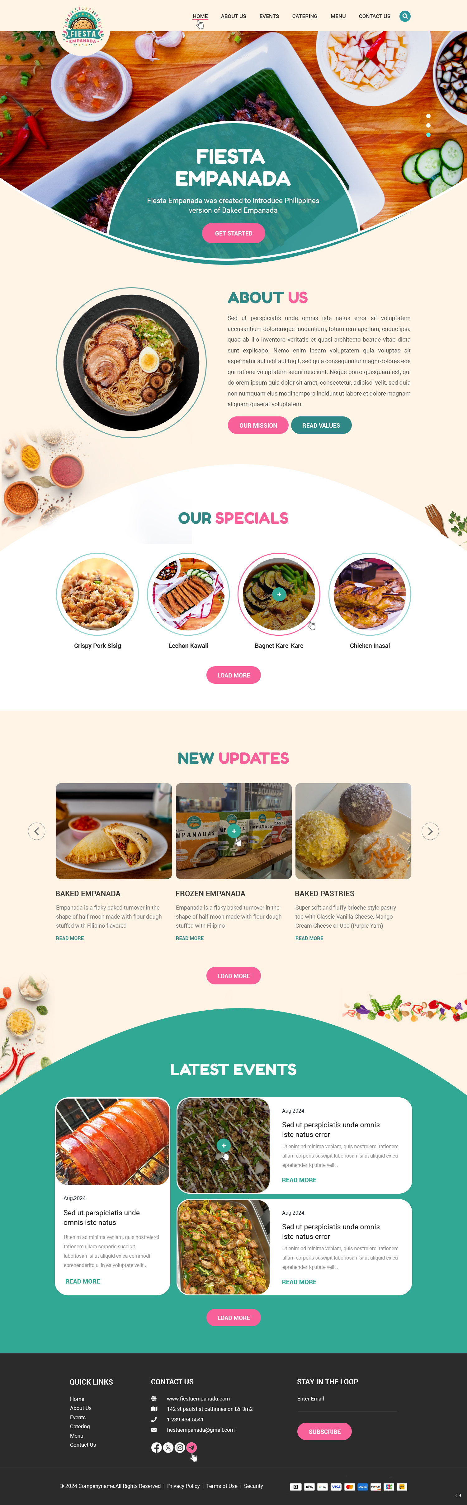 Web Design by pb for Fiesta Empanada | Design #34385248